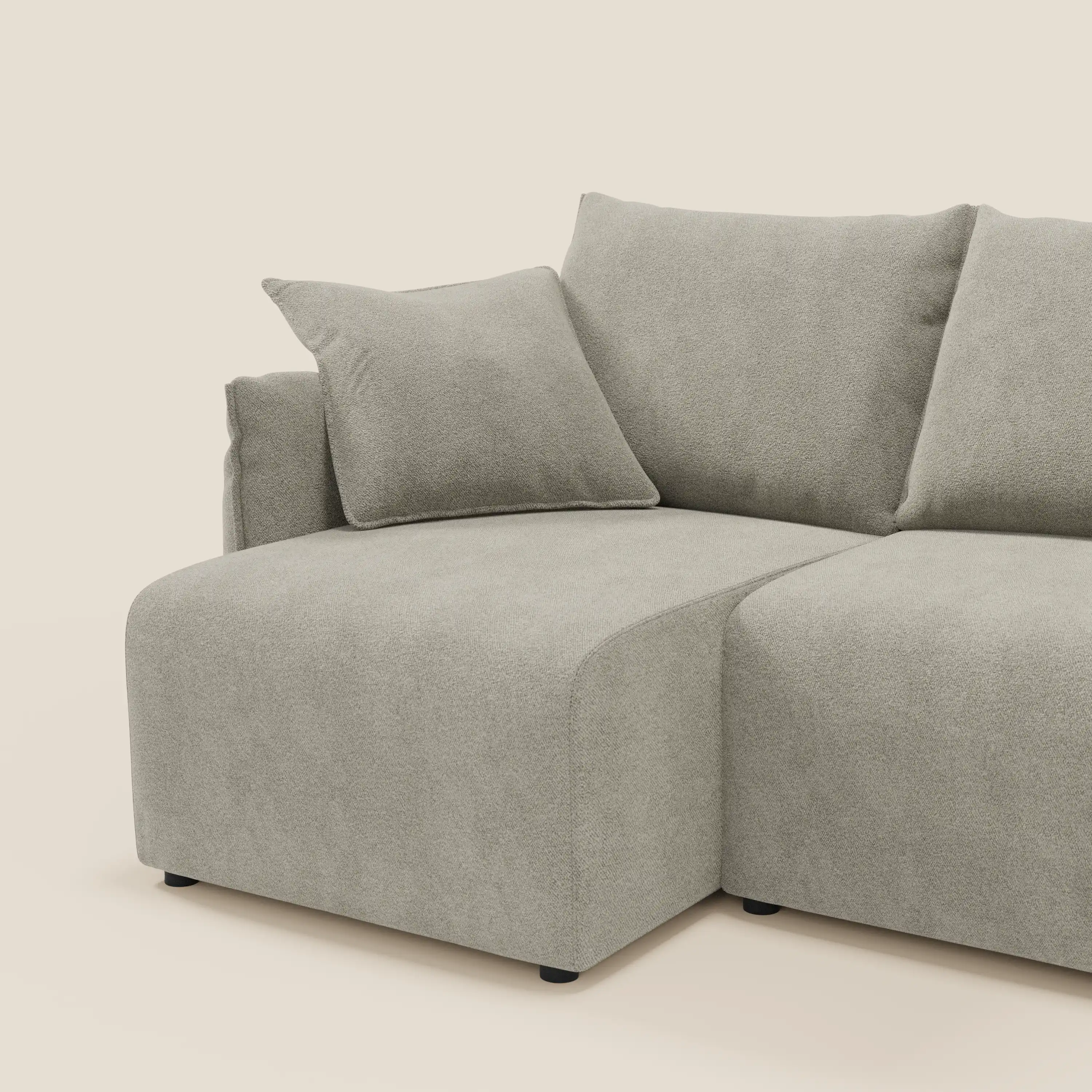 Flexar Canapé d'angle réversible avec assises coulissantes en bouclette douce imperméable T07 - Image 5