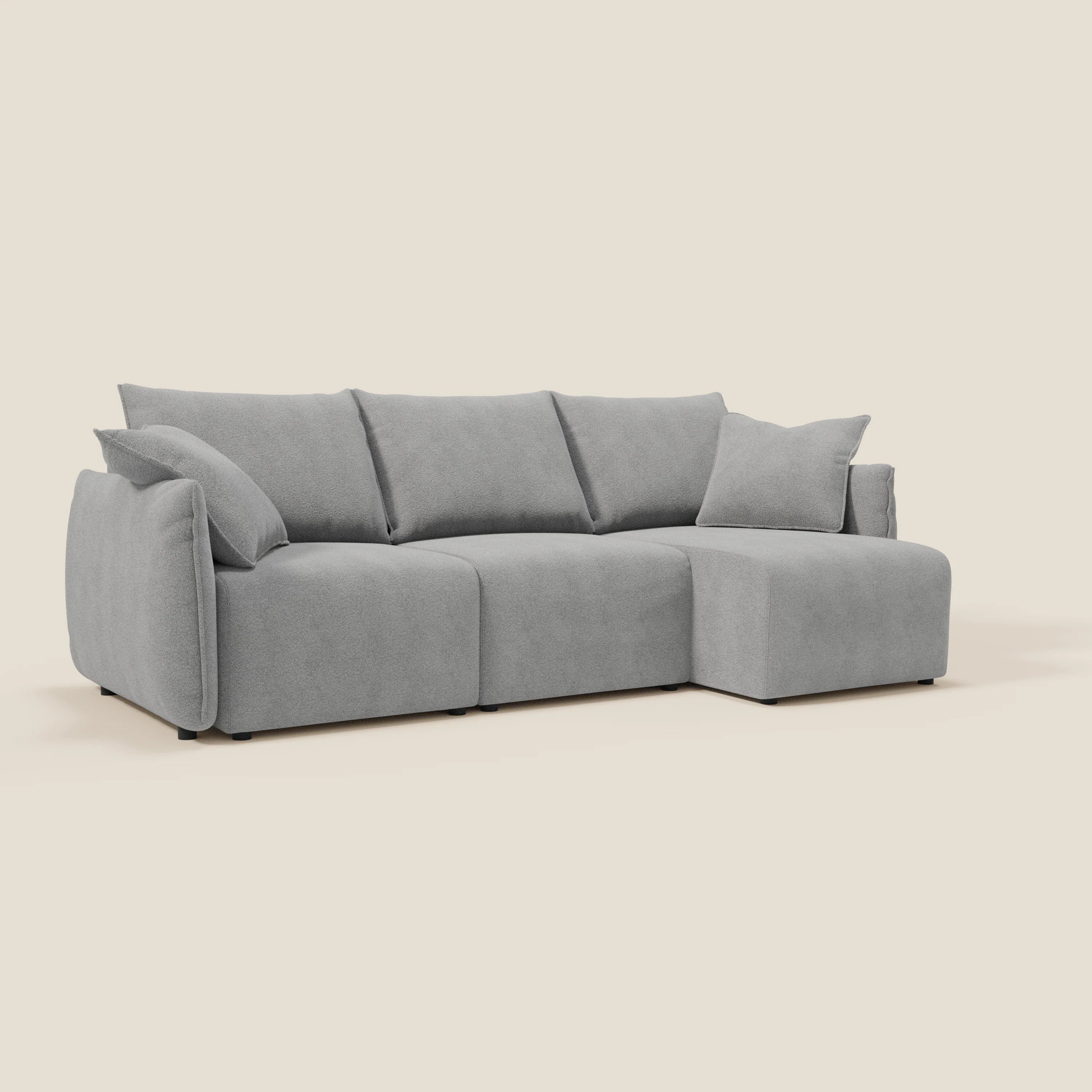 Flexar Canapé d'angle réversible avec assises coulissantes en bouclette douce imperméable T07 - Image 3