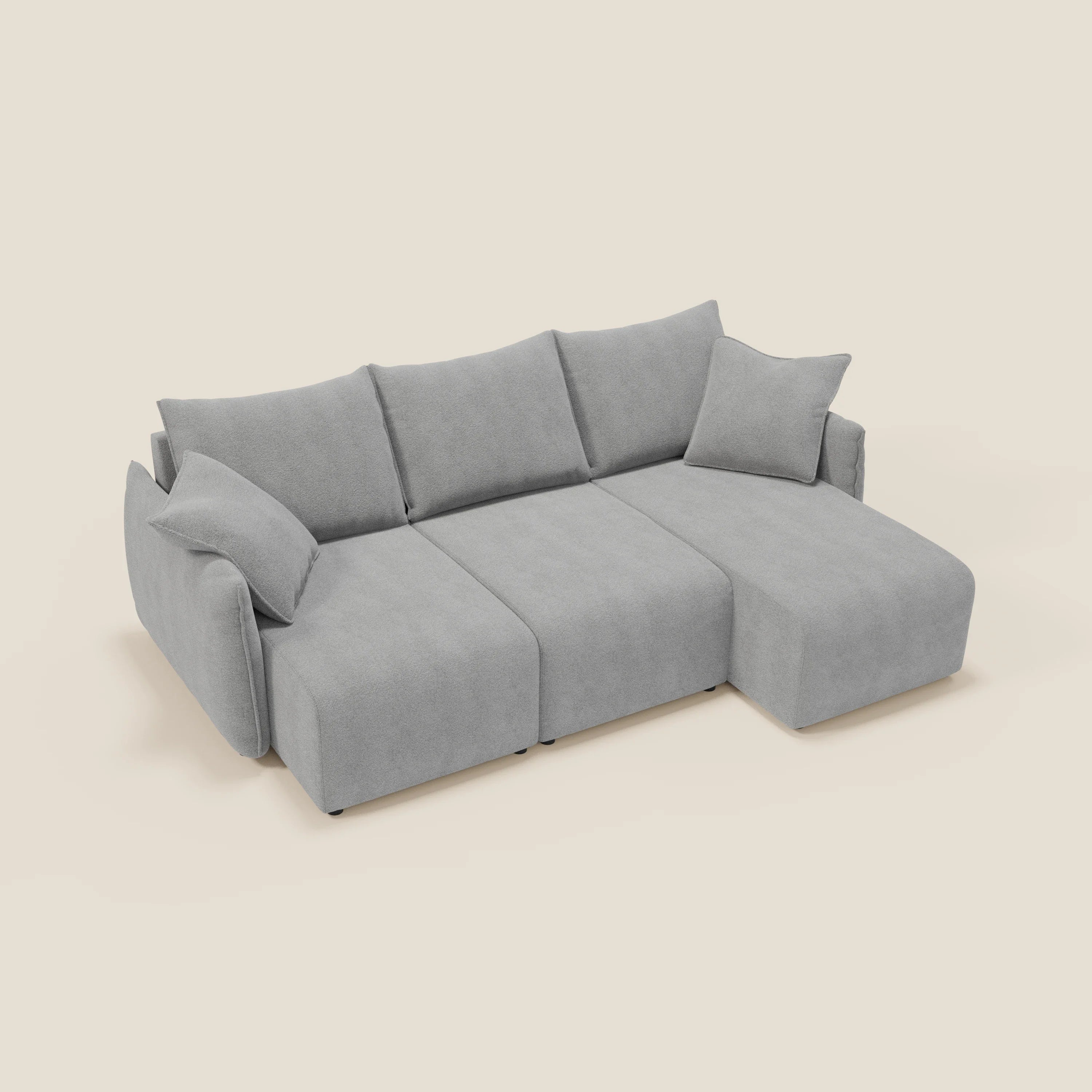 Flexar Canapé d'angle réversible avec assises coulissantes en bouclette douce imperméable T07 - Image 6