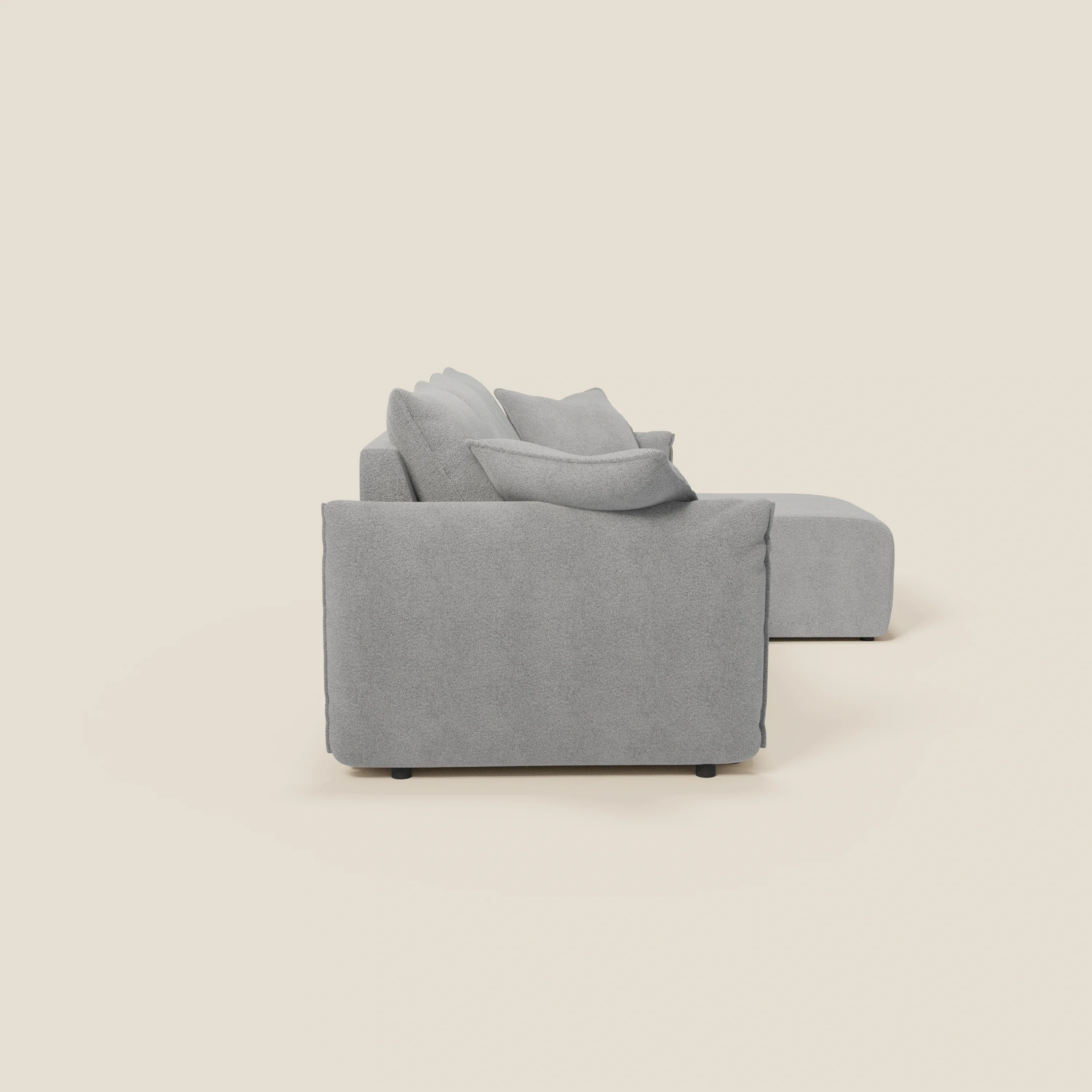 Flexar Canapé d'angle réversible avec assises coulissantes en bouclette douce imperméable T07 - Image 8