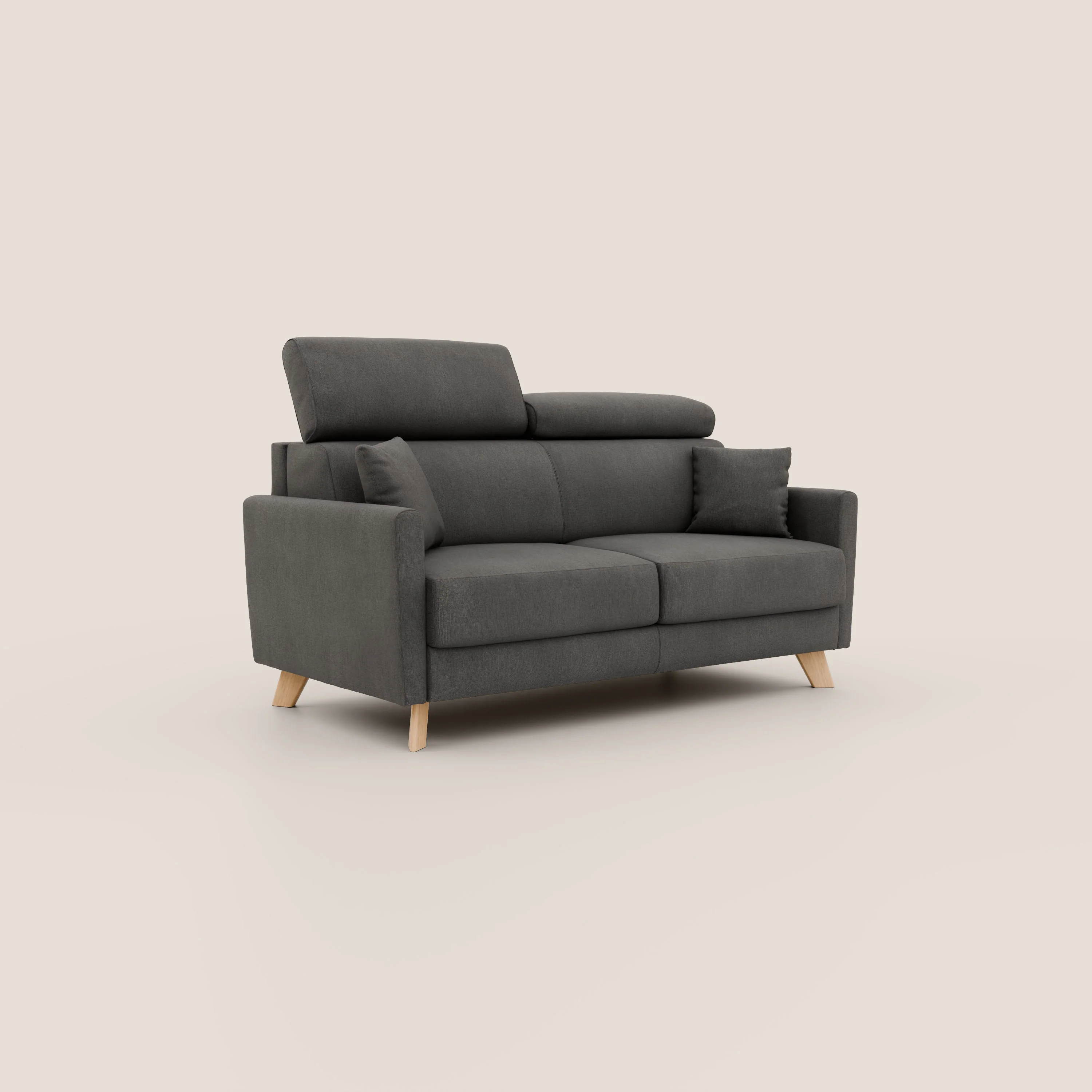 Francy canapé convertible avec têtières réglables en tissu détachable T17 anthracite - Image 3