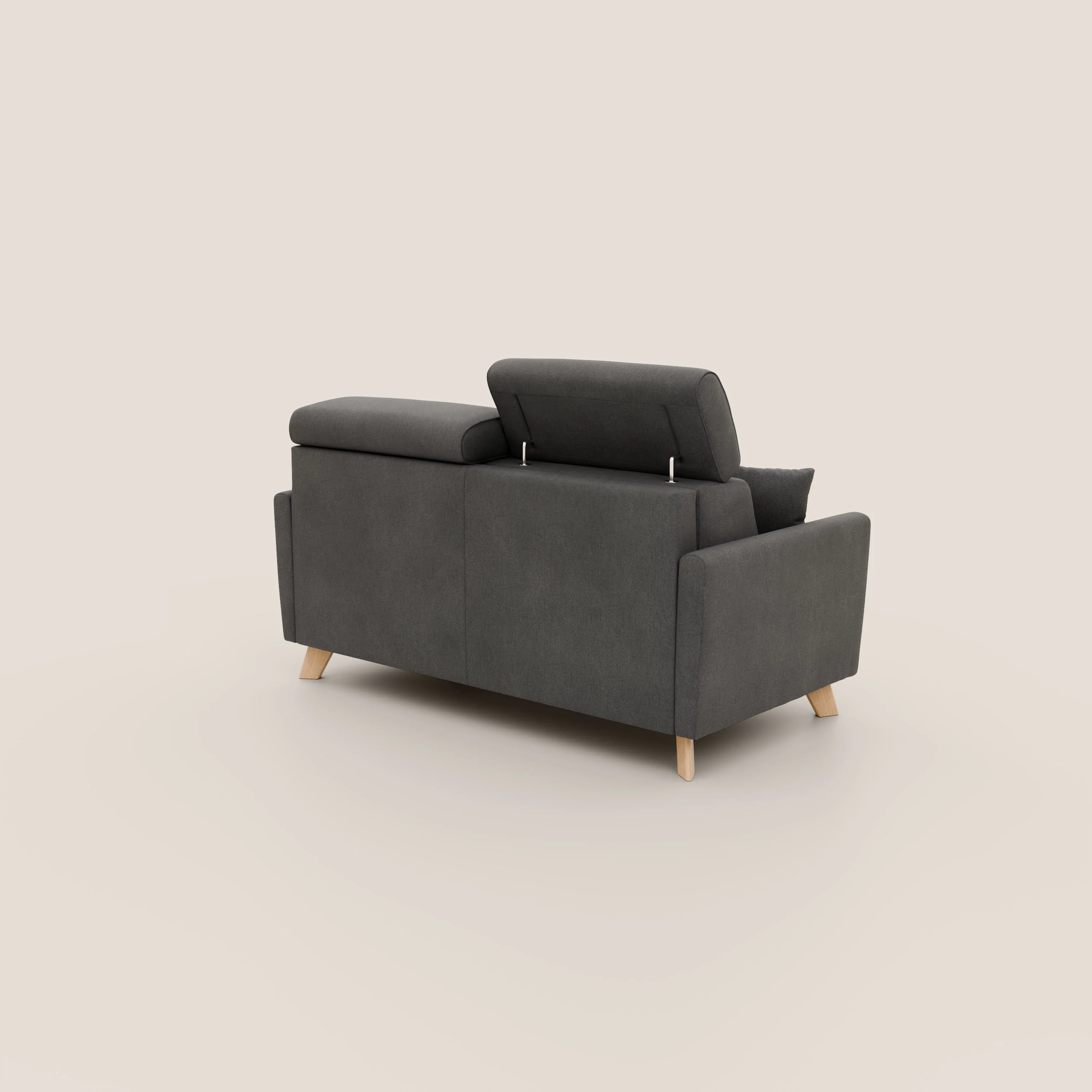 Francy canapé convertible avec têtières réglables en tissu détachable T17 anthracite - Image 4