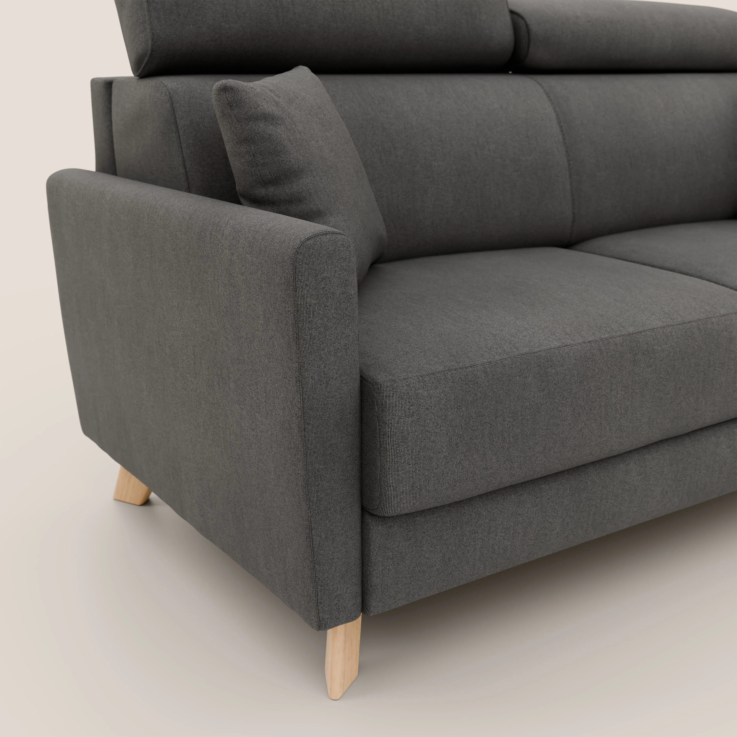 Francy canapé convertible avec têtières réglables en tissu détachable T17 anthracite - Image 6