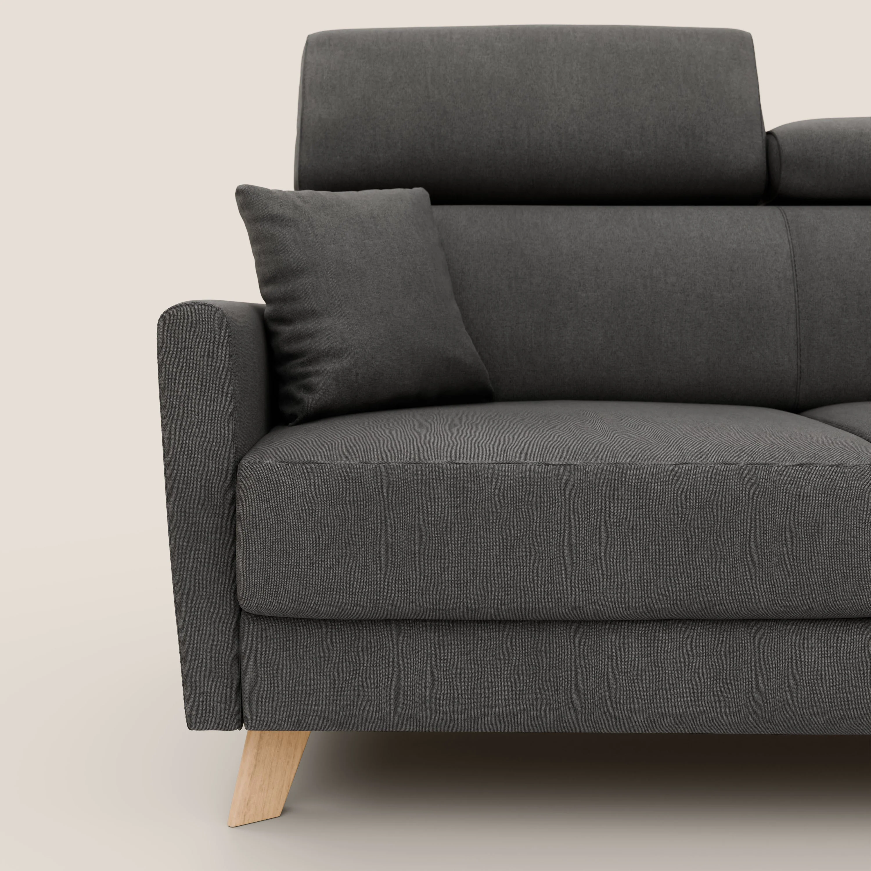 Francy canapé convertible avec têtières réglables en tissu détachable T17 anthracite - Image 7