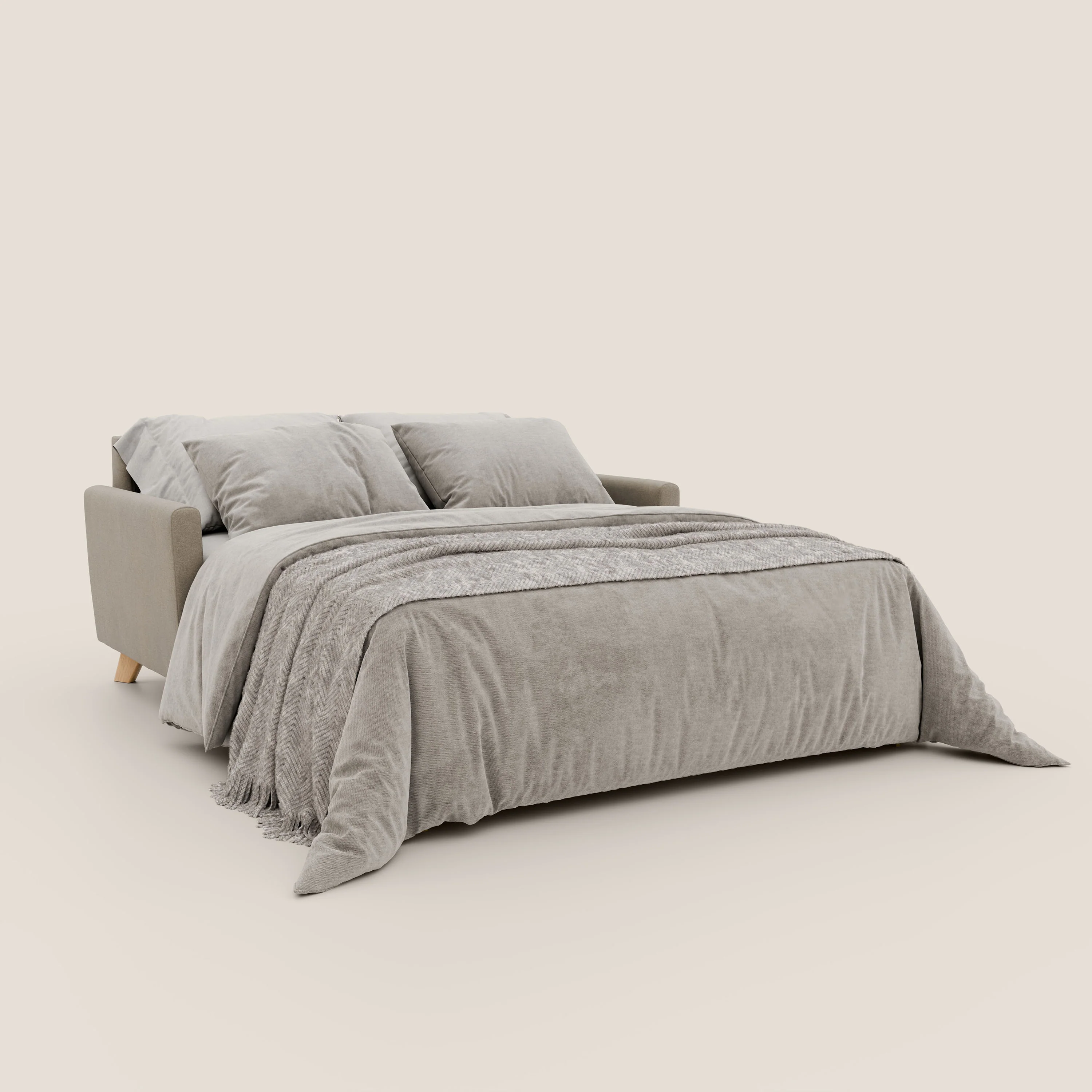 Francy canapé convertible avec têtières réglables en tissu détachable T17 beige - Image 2