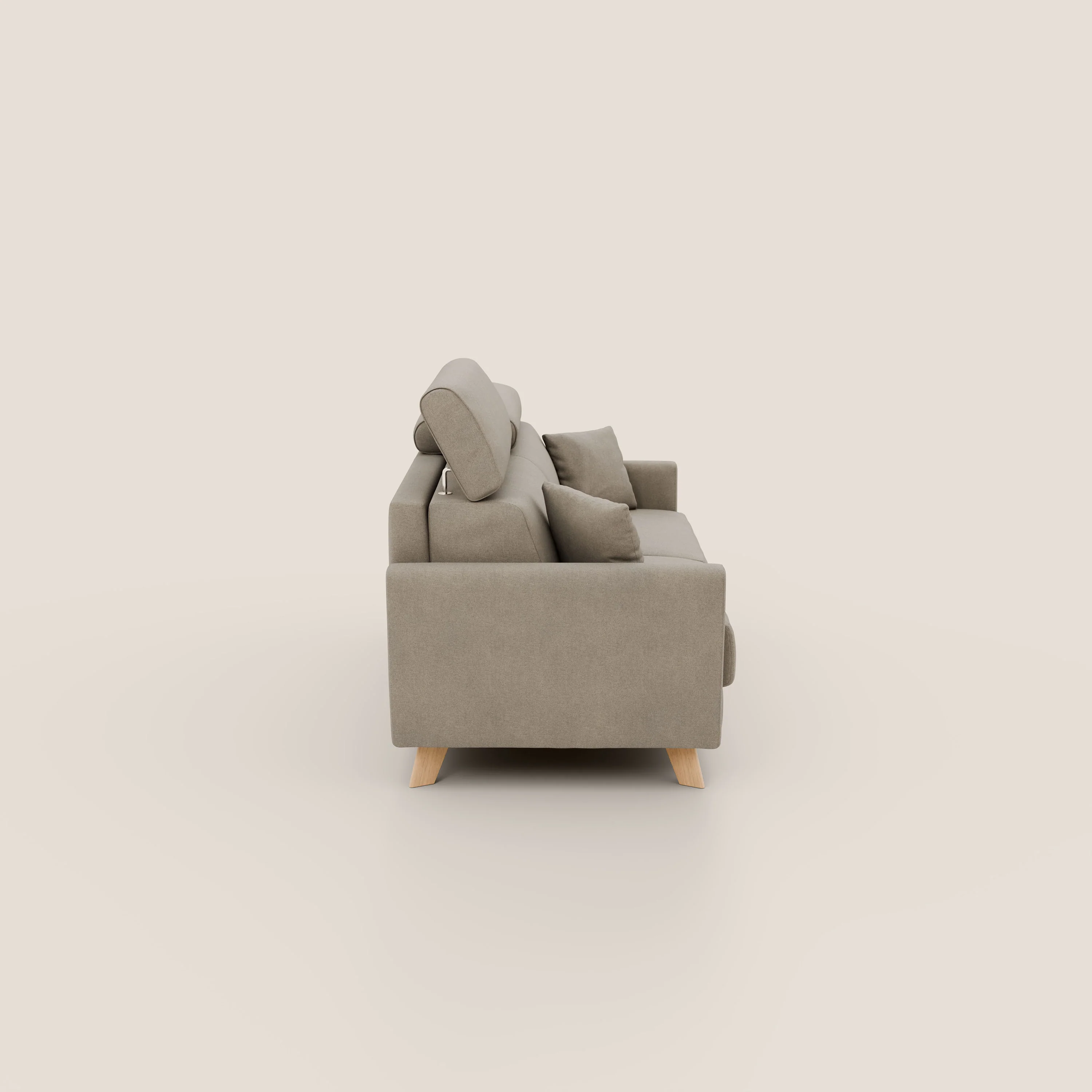 Francy canapé convertible avec têtières réglables en tissu détachable T17 beige - Image 5