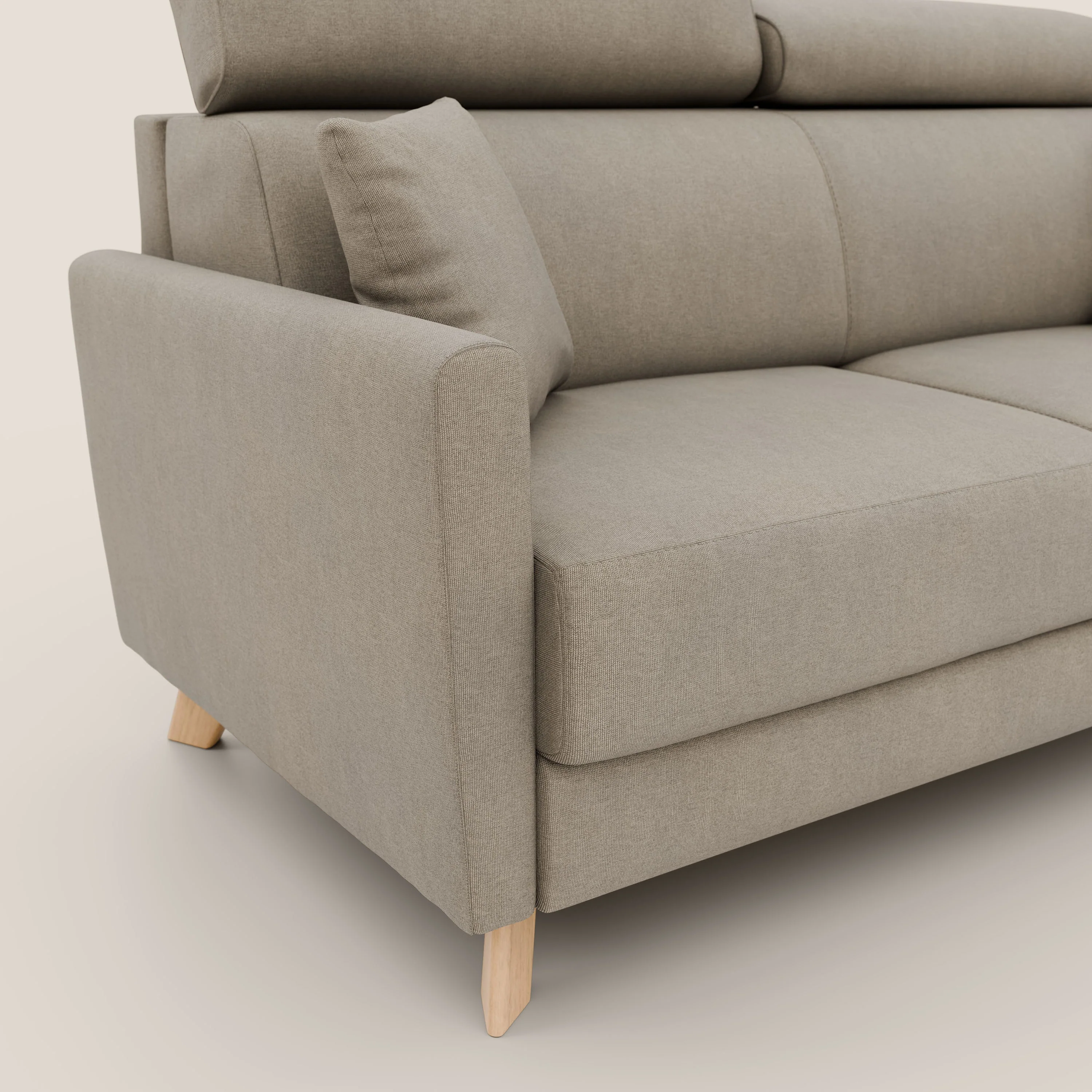 Francy canapé convertible avec têtières réglables en tissu détachable T17 beige - Image 6