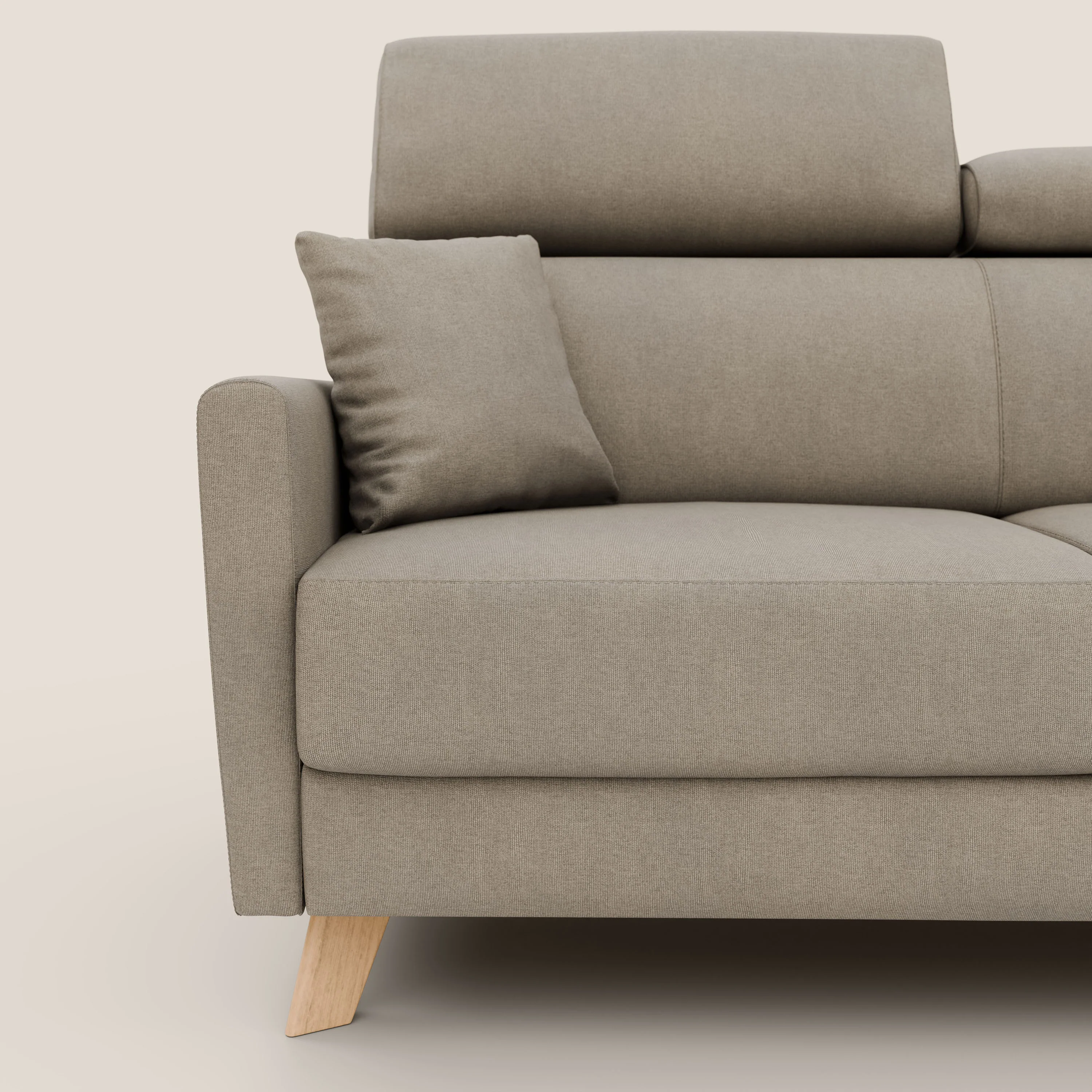 Francy canapé convertible avec têtières réglables en tissu détachable T17 beige - Image 7