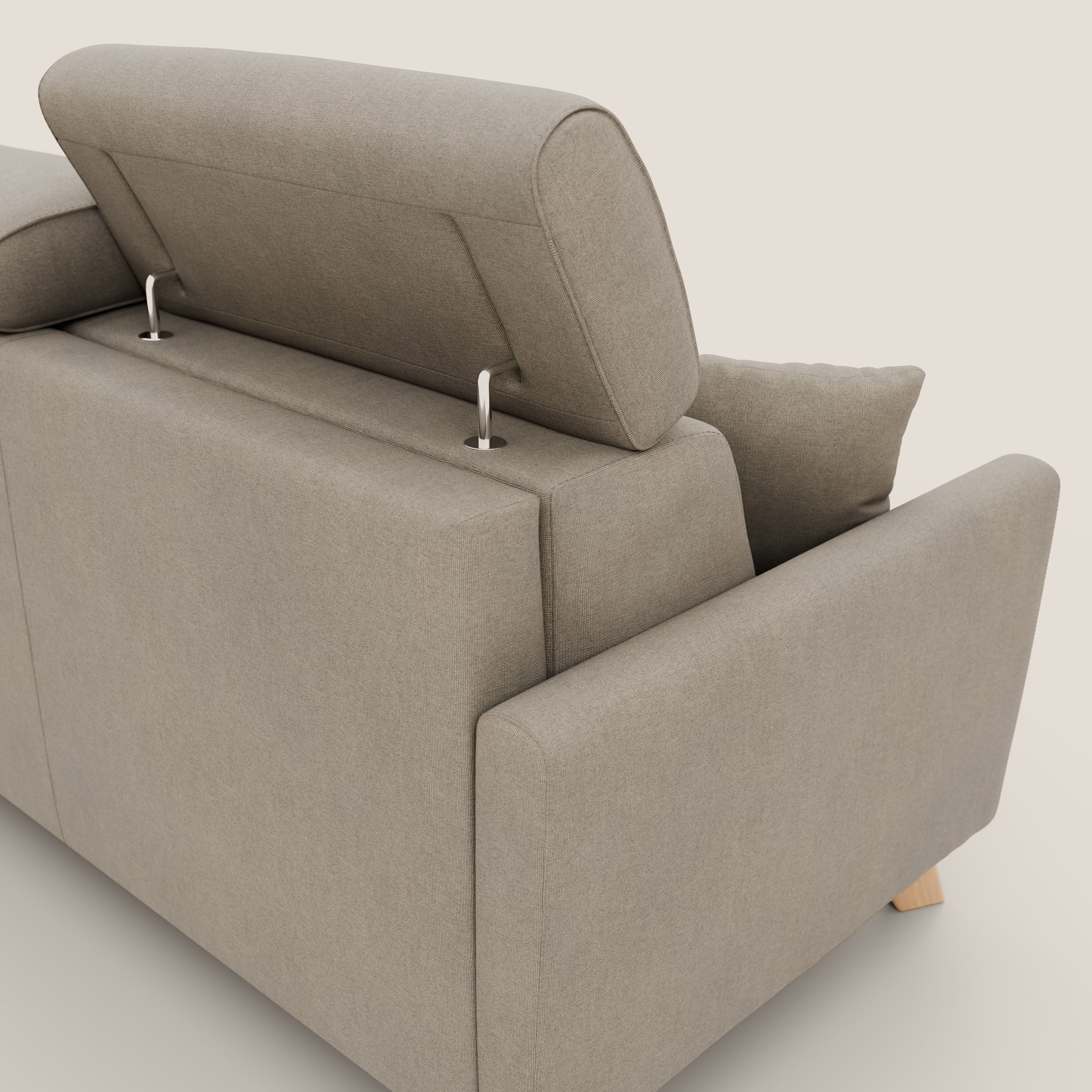 Francy canapé convertible avec têtières réglables en tissu détachable T17 beige - Image 8