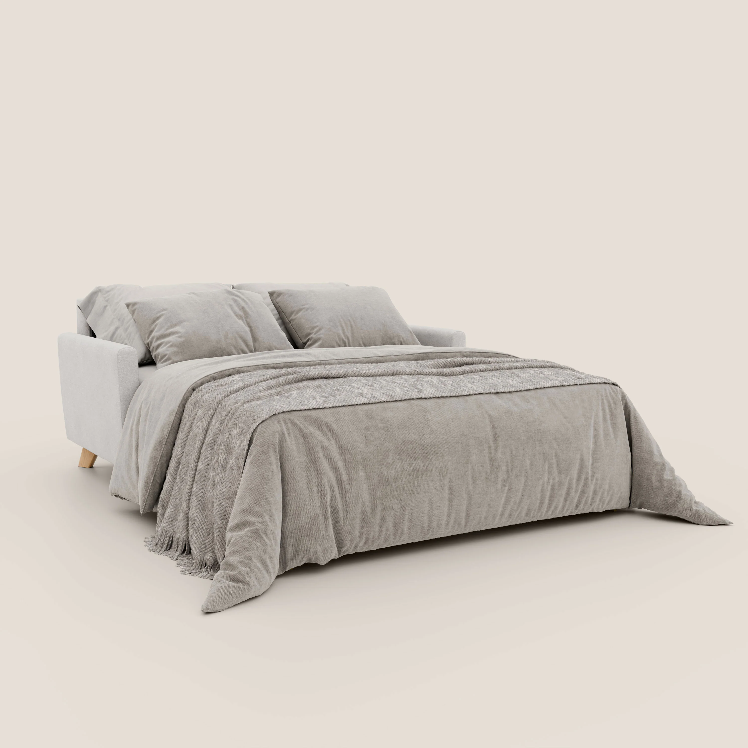 Francy canapé convertible avec têtières réglables en tissu détachable T17 blanc - Image 2