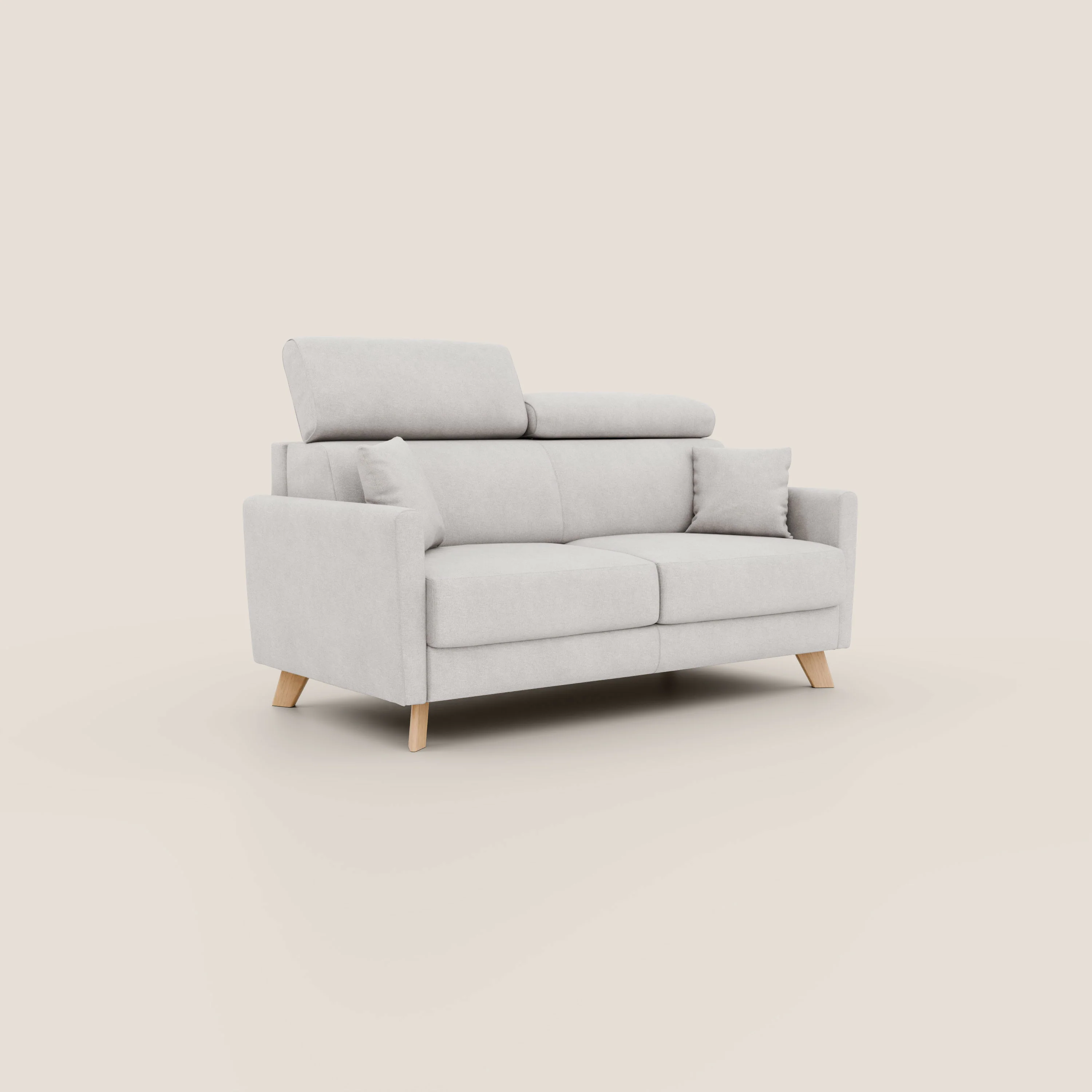 Francy canapé convertible avec têtières réglables en tissu détachable T17 blanc - Image 3