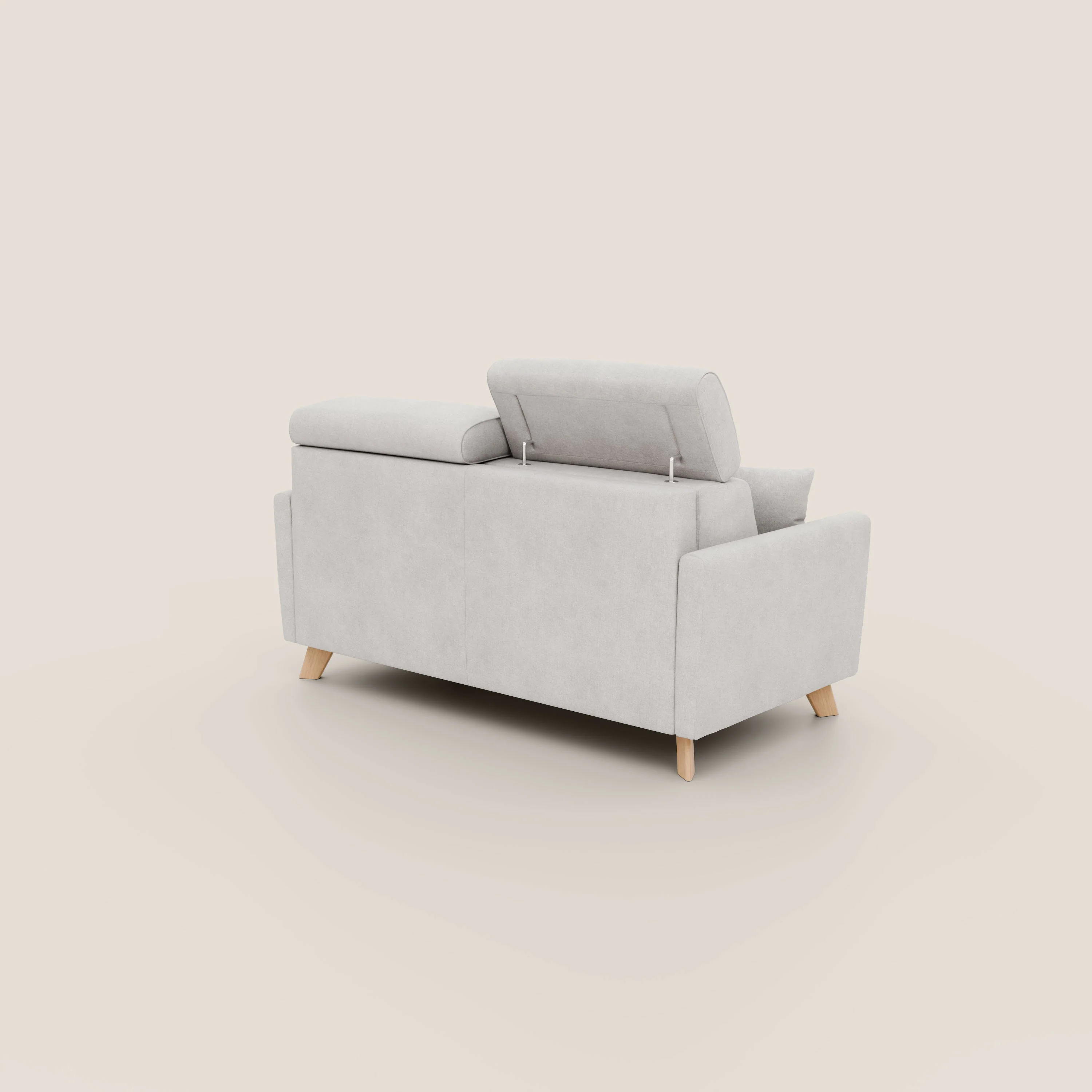 Francy canapé convertible avec têtières réglables en tissu détachable T17 blanc - Image 4