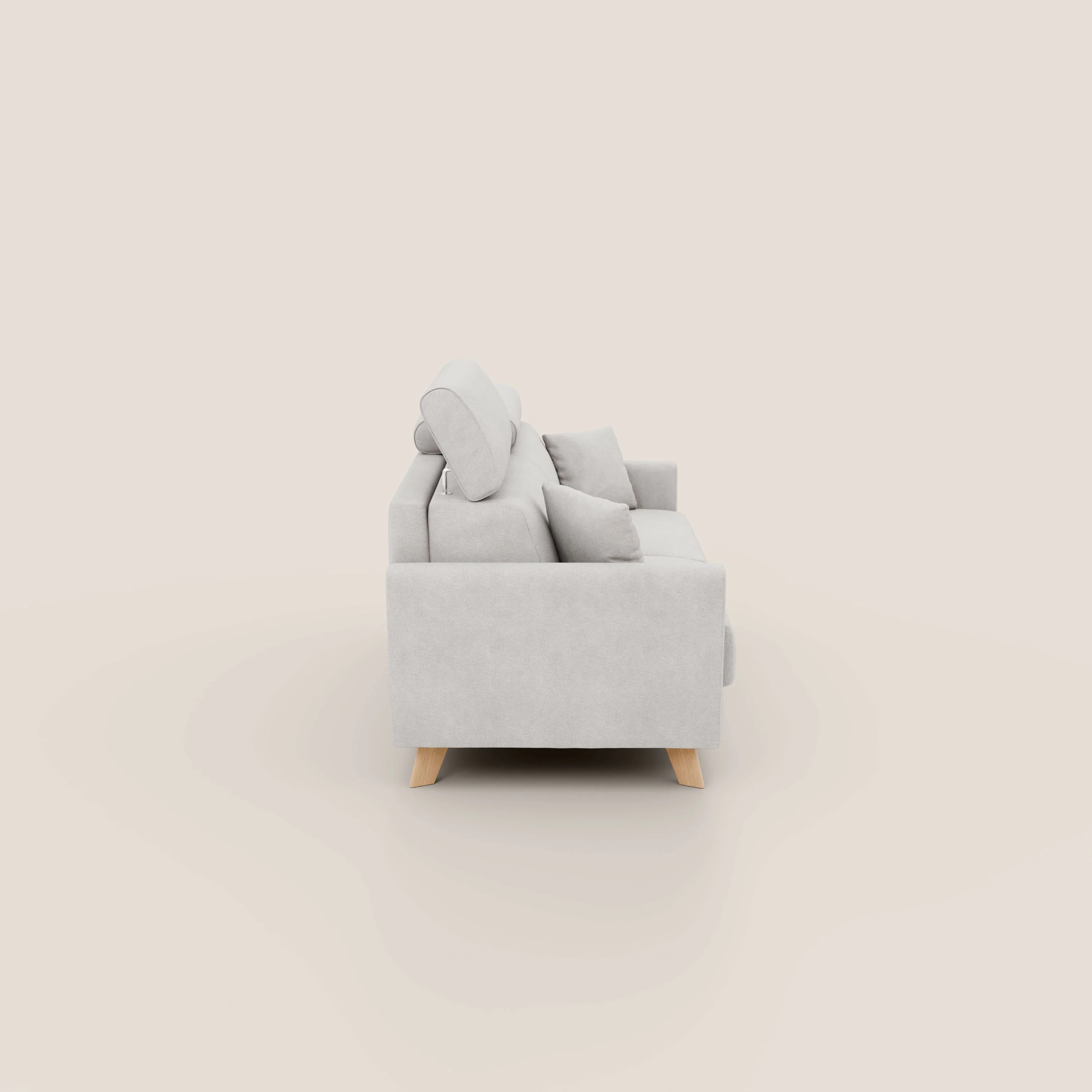 Francy canapé convertible avec têtières réglables en tissu détachable T17 blanc - Image 5