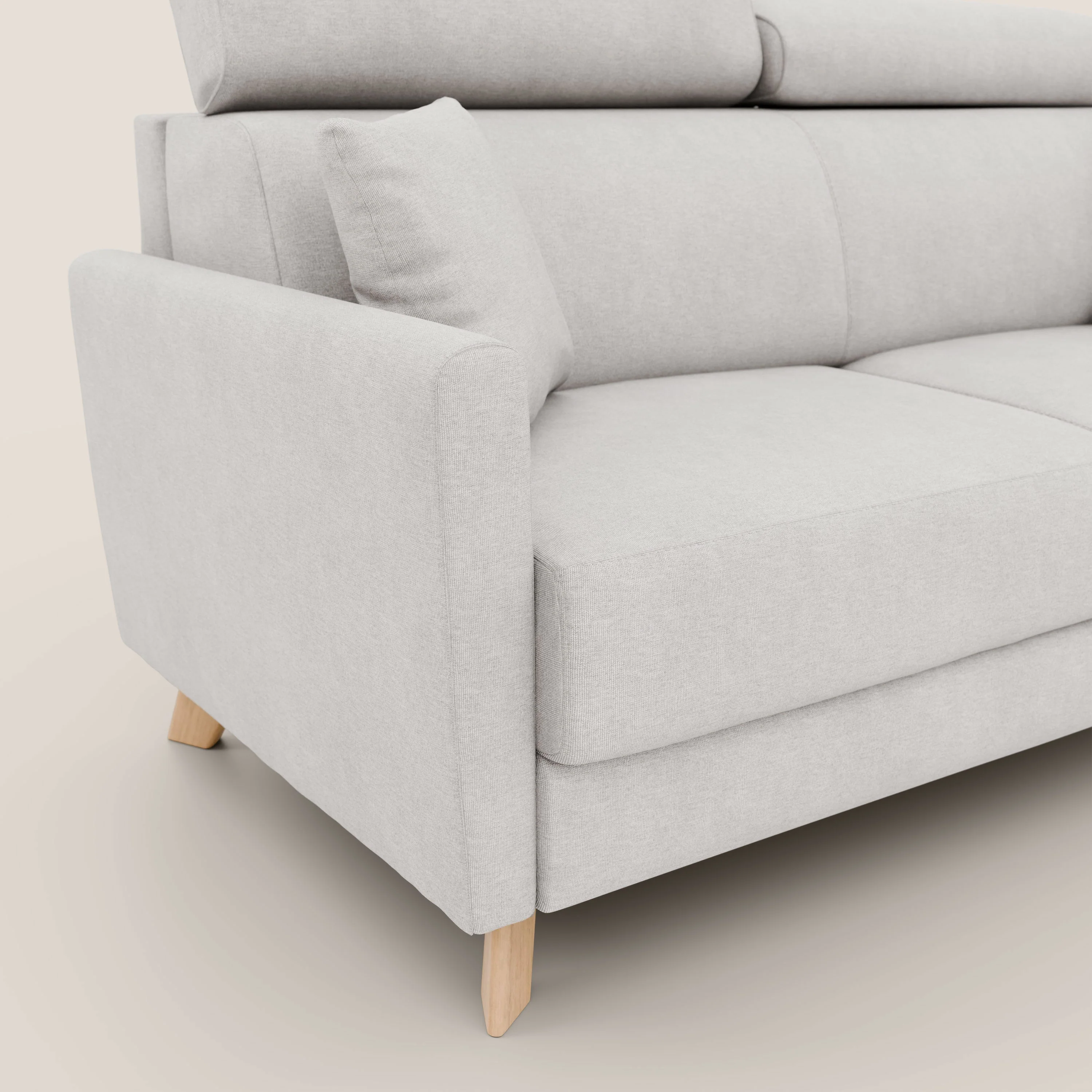 Francy canapé convertible avec têtières réglables en tissu détachable T17 blanc - Image 6