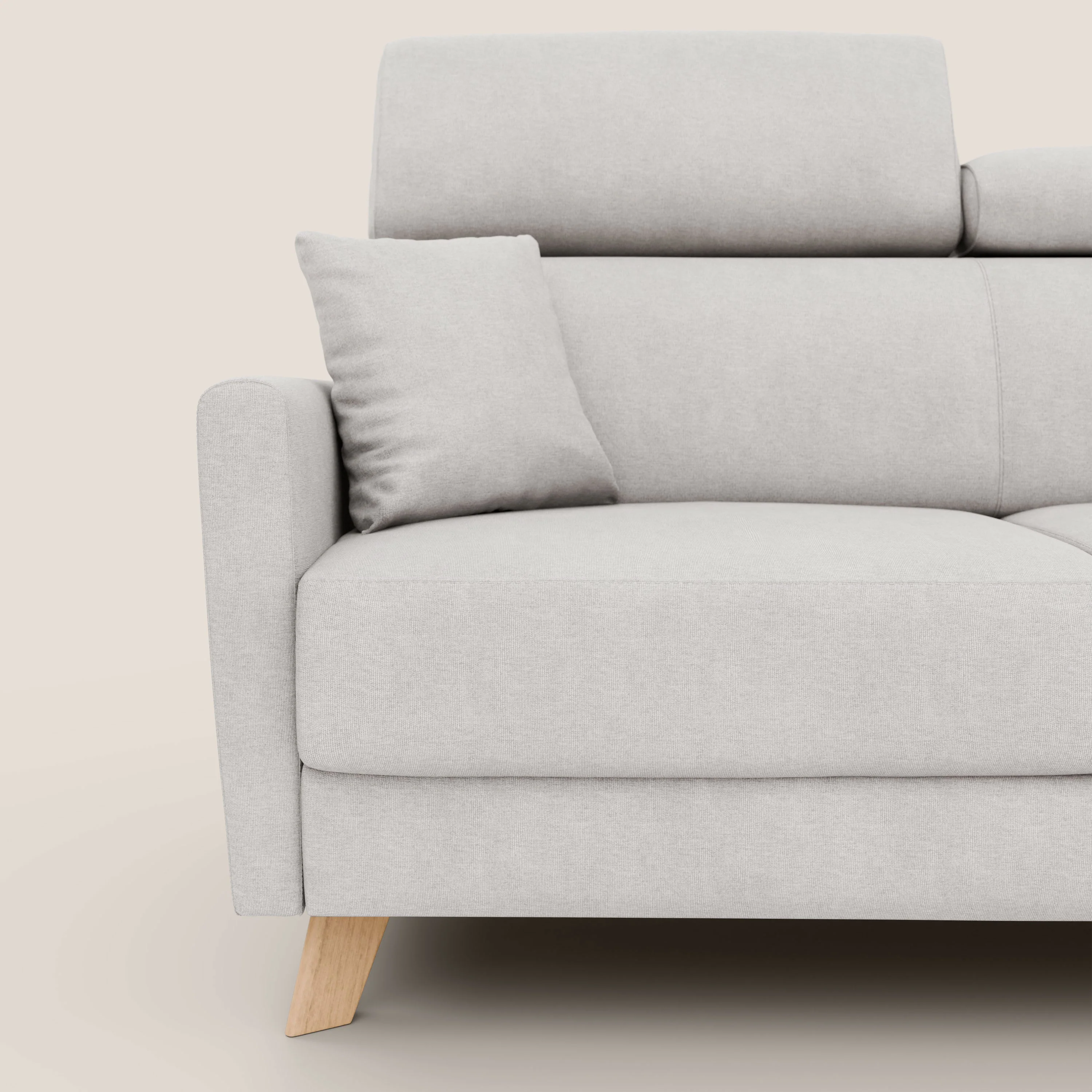 Francy canapé convertible avec têtières réglables en tissu détachable T17 blanc - Image 8