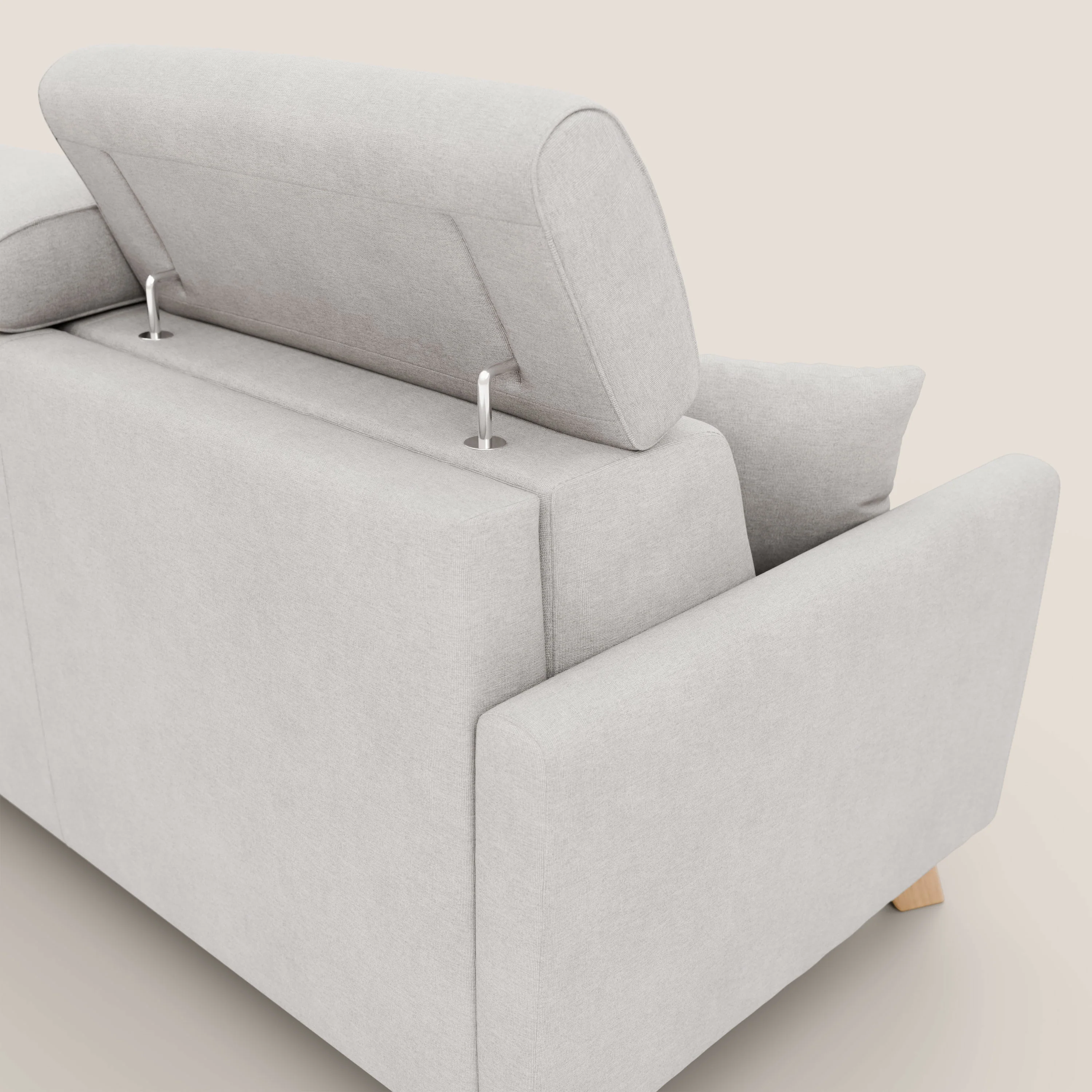 Francy canapé convertible avec têtières réglables en tissu détachable T17 blanc - Image 9