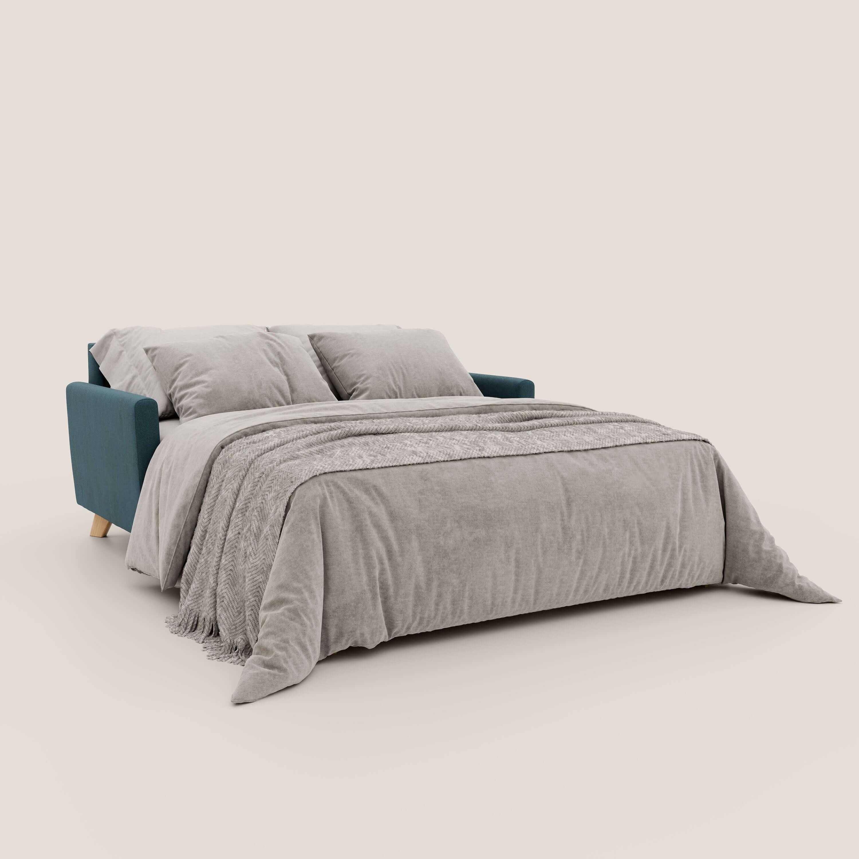 Francy canapé convertible avec têtières réglables en tissu détachable T17 bleu canard - Image 2