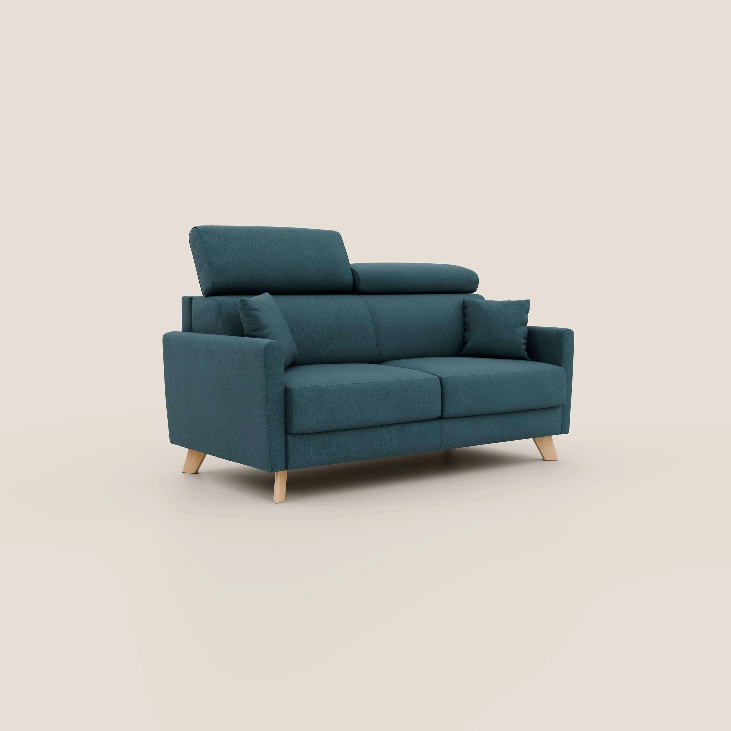 Francy canapé convertible avec têtières réglables en tissu détachable T17 bleu canard - Image 3