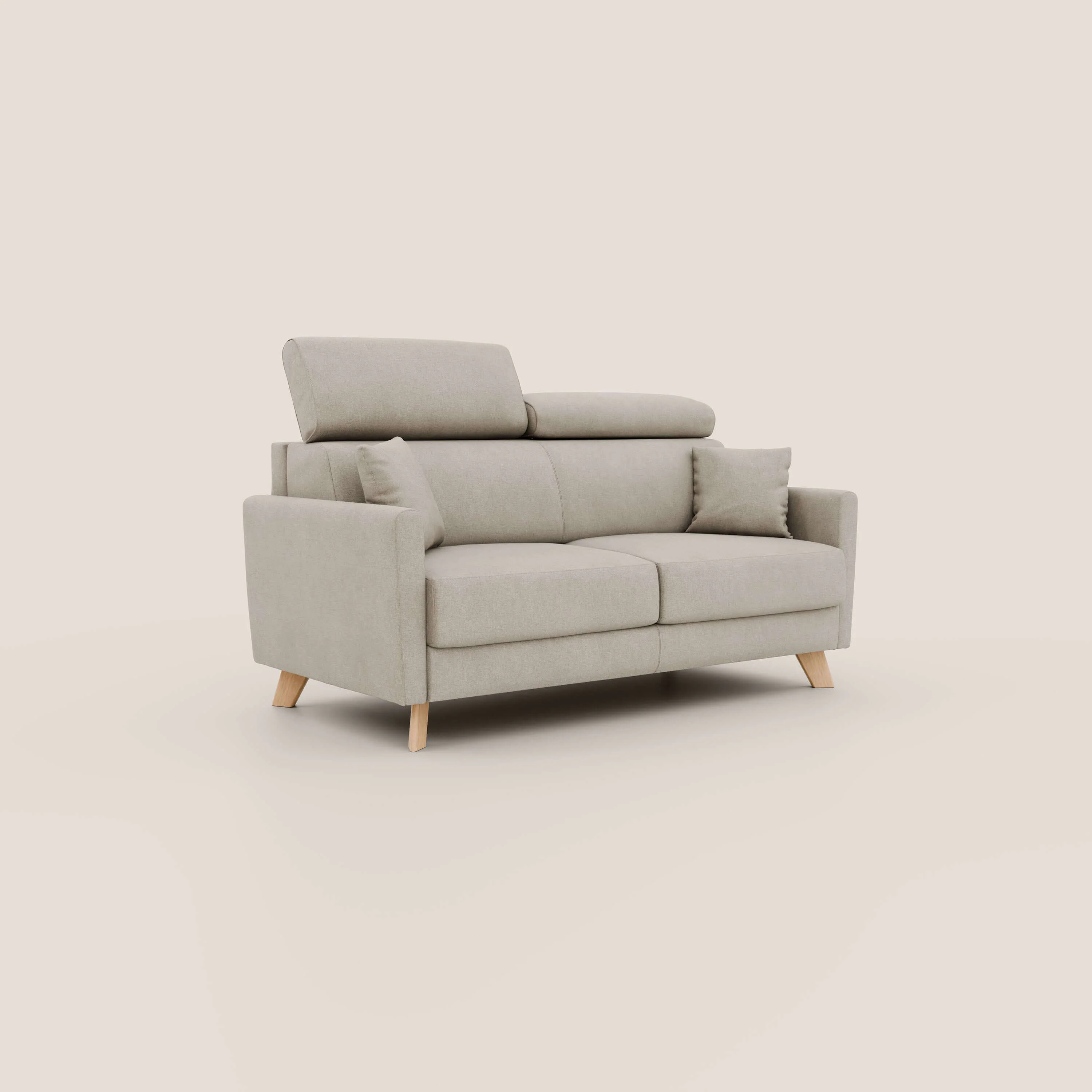 Francy canapé convertible avec têtières réglables en tissu détachable T17 crème - Image 3