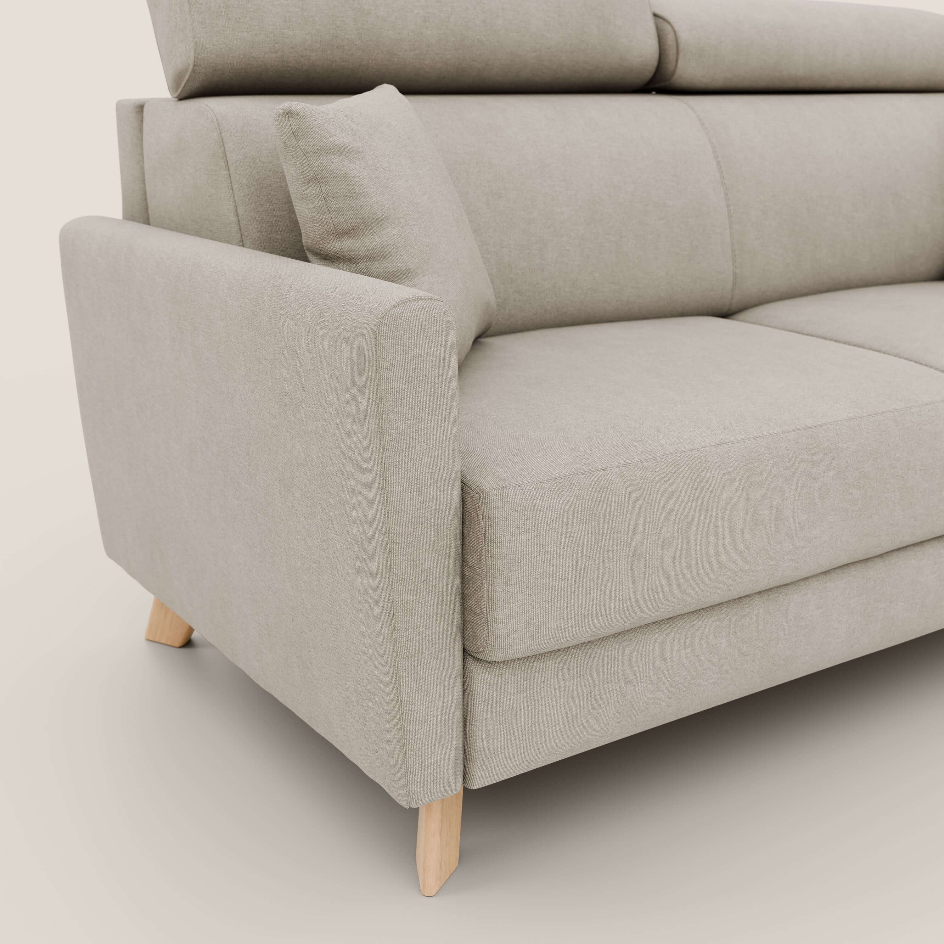 Francy canapé convertible avec têtières réglables en tissu détachable T17 crème - Image 6