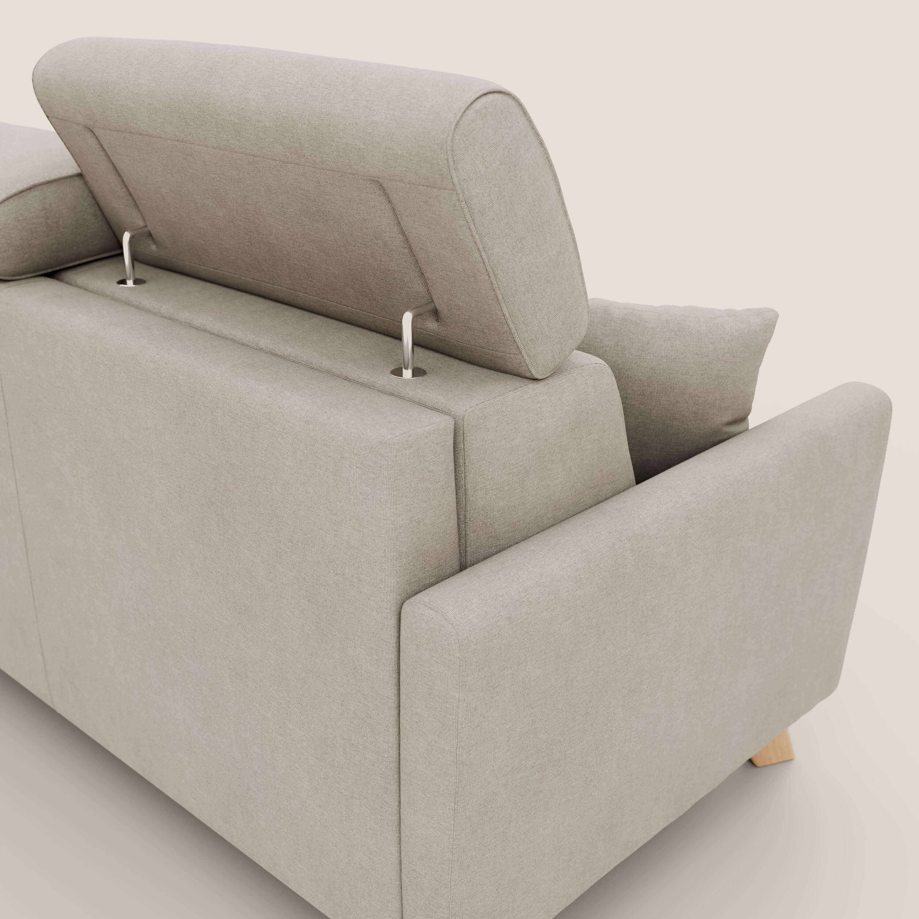 Francy canapé convertible avec têtières réglables en tissu détachable T17 crème - Image 8
