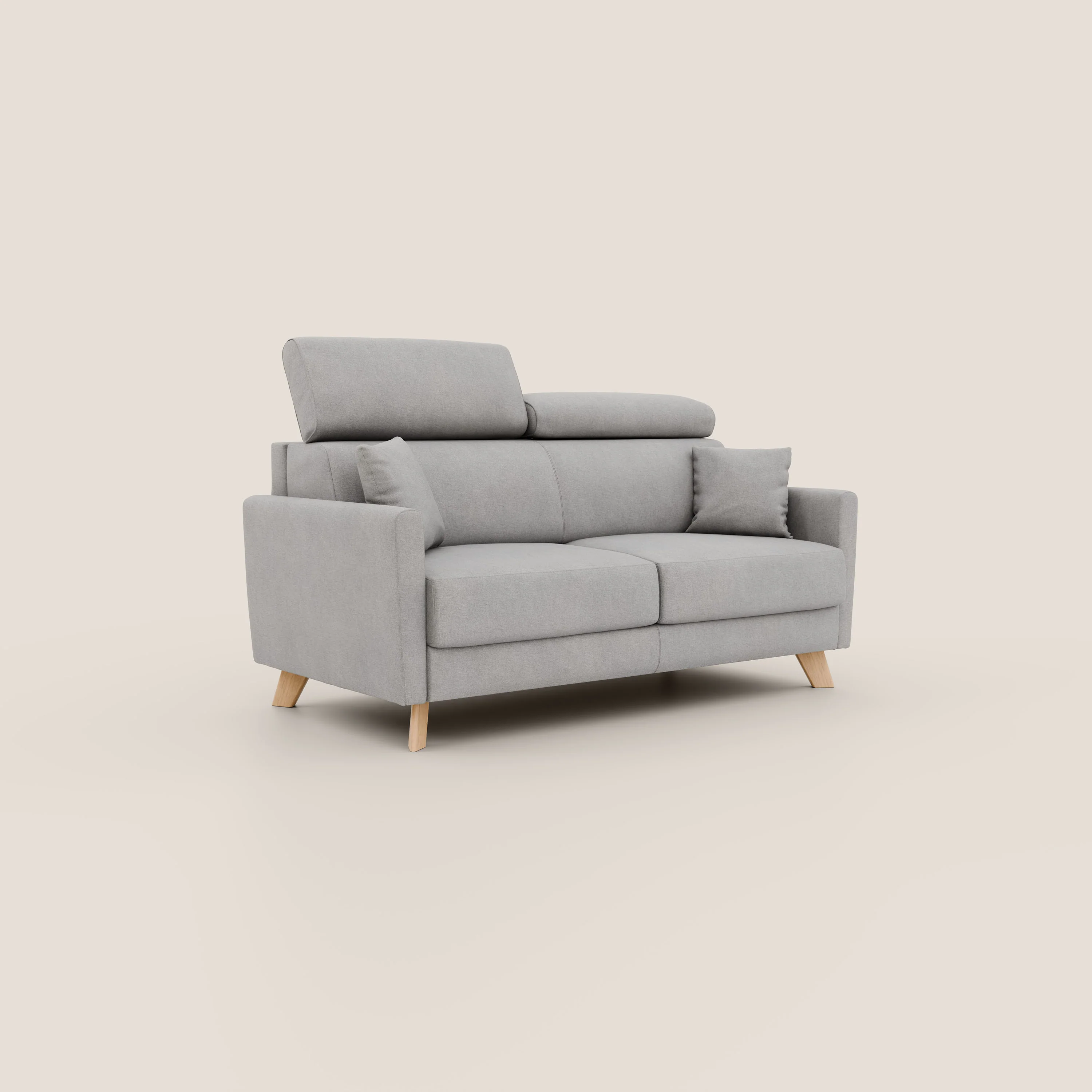 Francy canapé convertible avec têtières réglables en tissu détachable T17 gris - Image 3