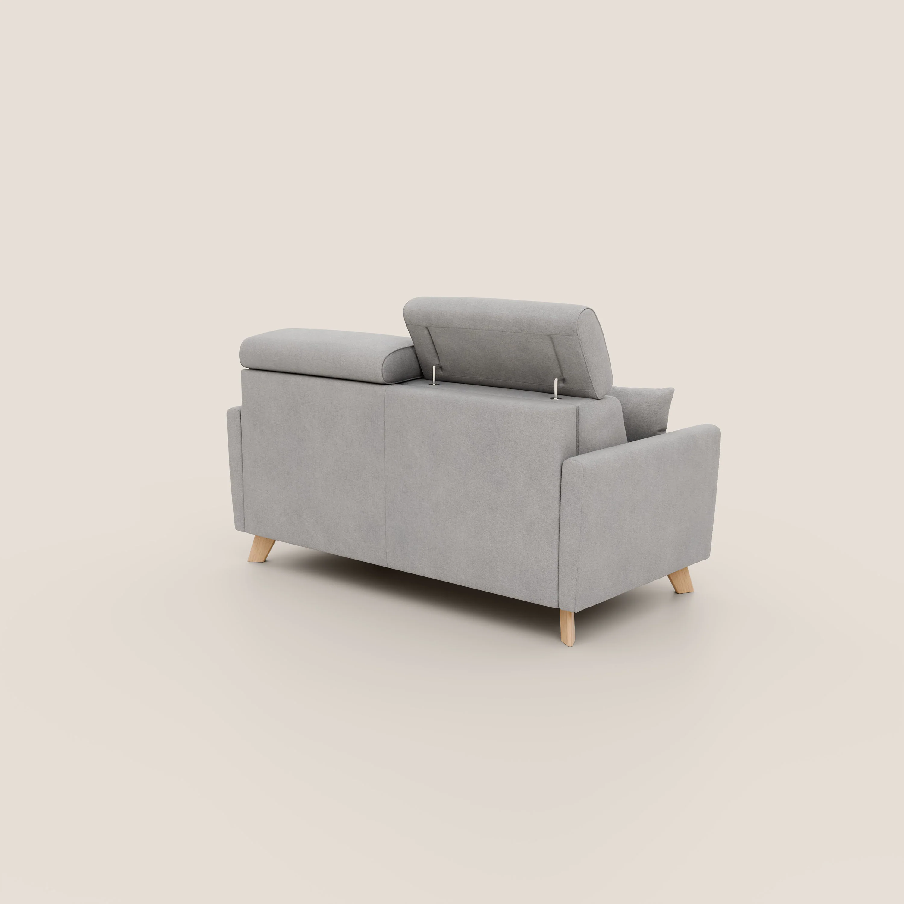 Francy canapé convertible avec têtières réglables en tissu détachable T17 gris - Image 4