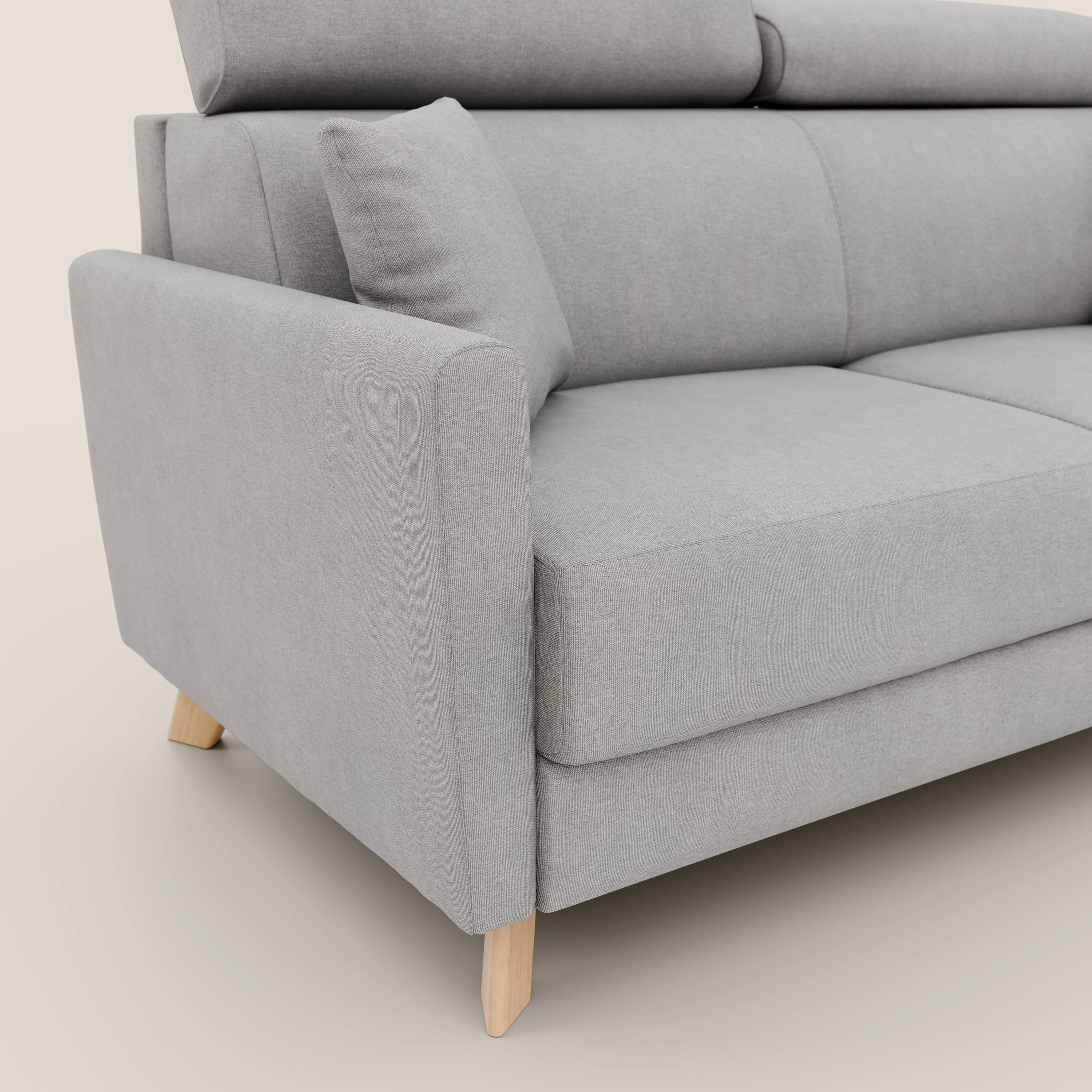 Francy canapé convertible avec têtières réglables en tissu détachable T17 gris - Image 6