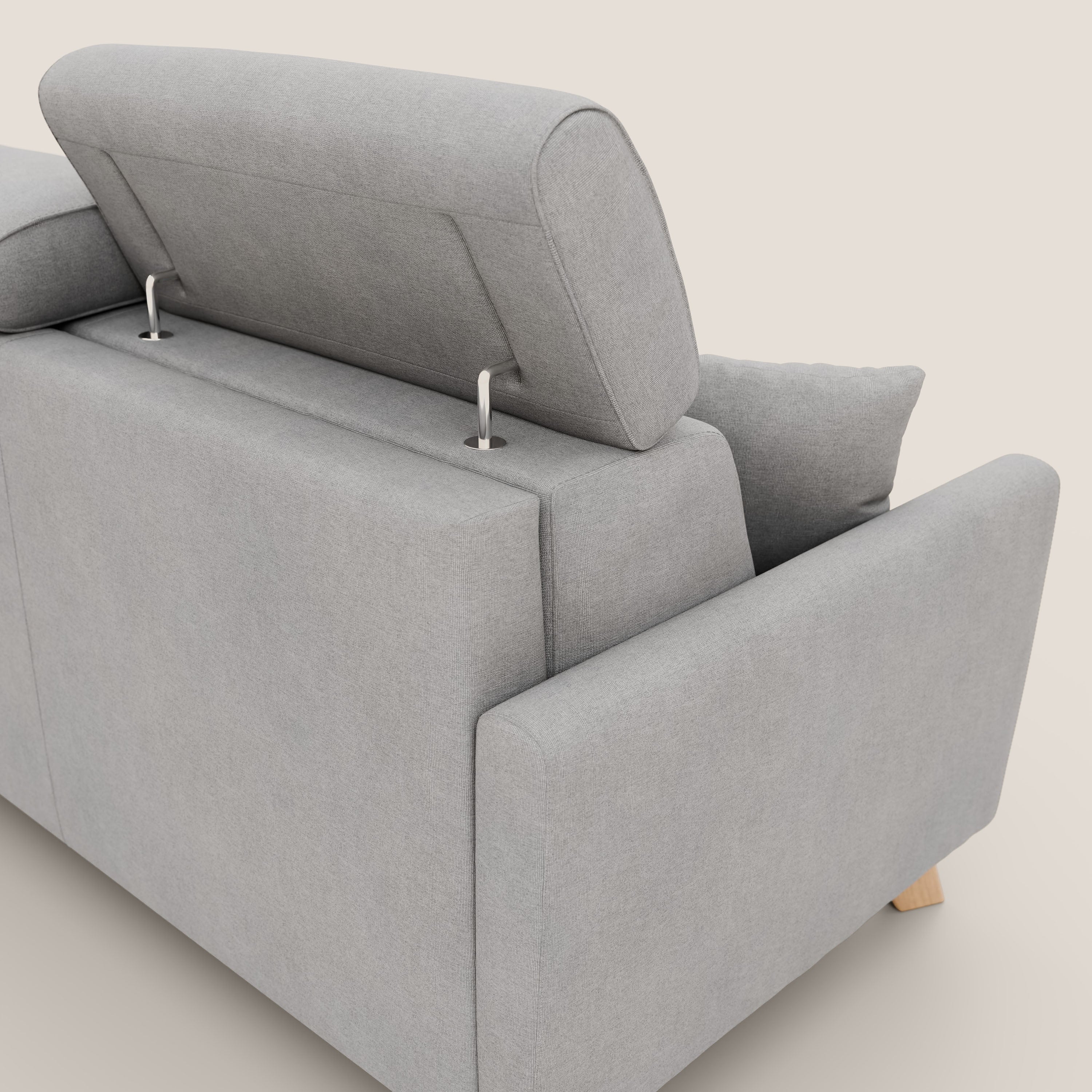 Francy canapé convertible avec têtières réglables en tissu détachable T17 gris - Image 8