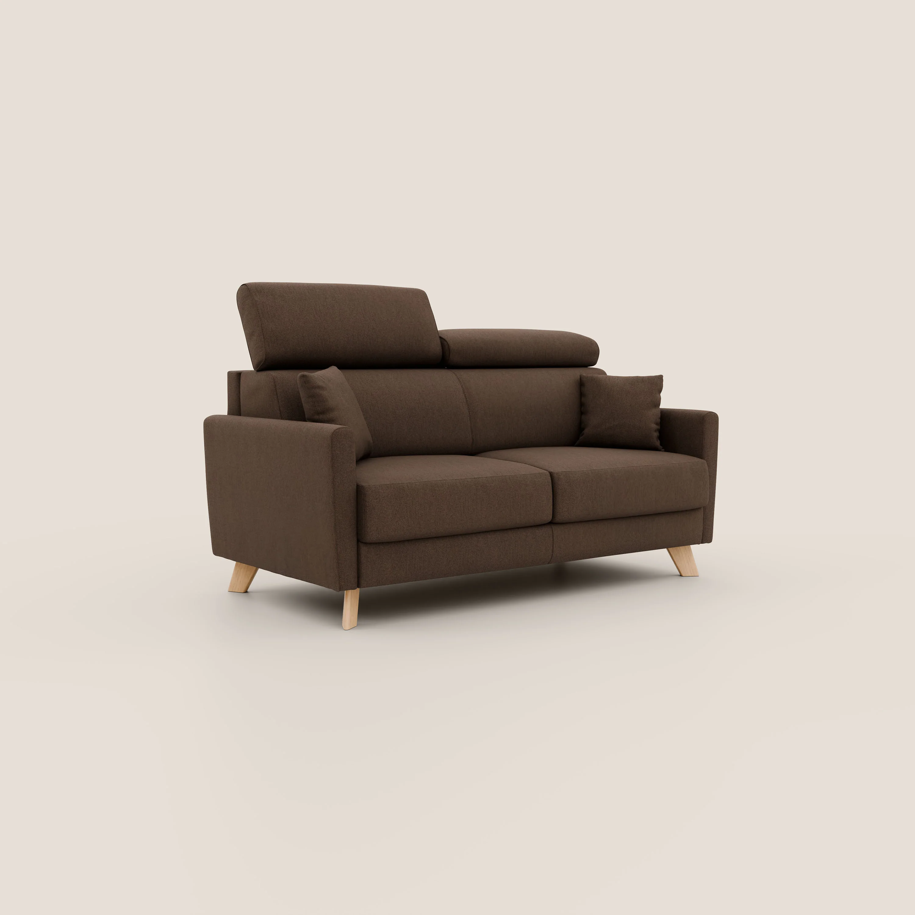 Francy canapé convertible avec têtières réglables en tissu détachable T17 marron - Image 3