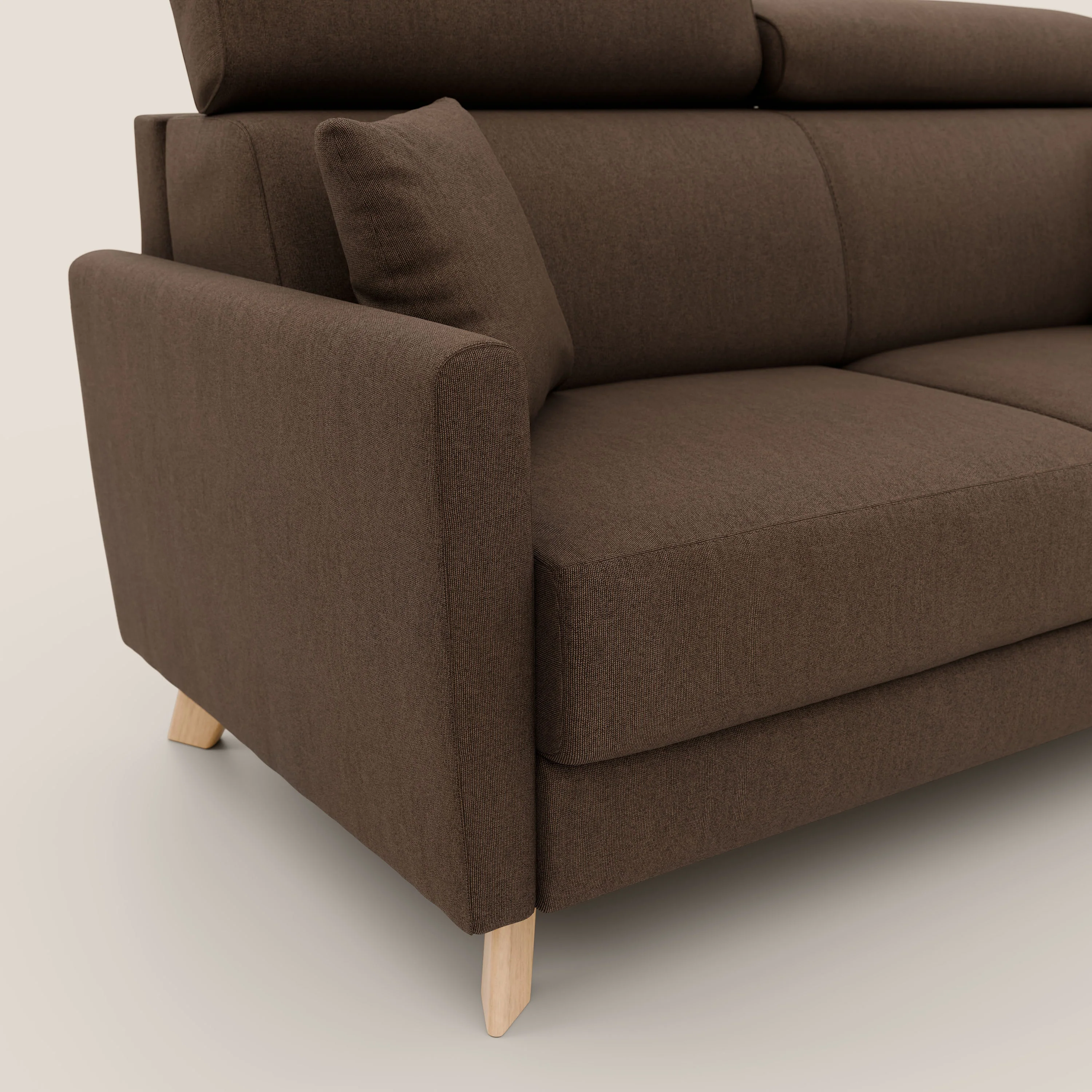 Francy canapé convertible avec têtières réglables en tissu détachable T17 marron - Image 6