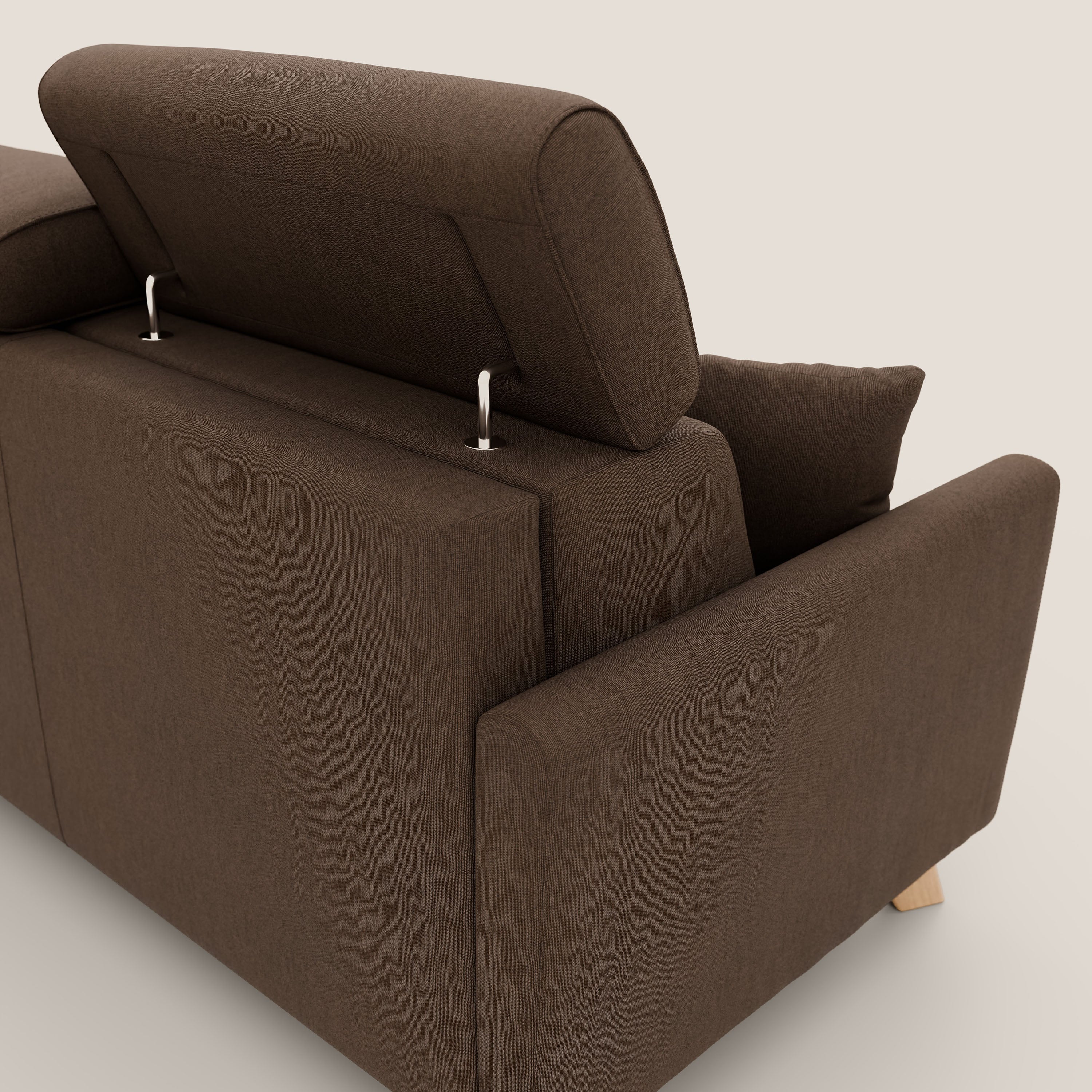Francy canapé convertible avec têtières réglables en tissu détachable T17 marron - Image 8
