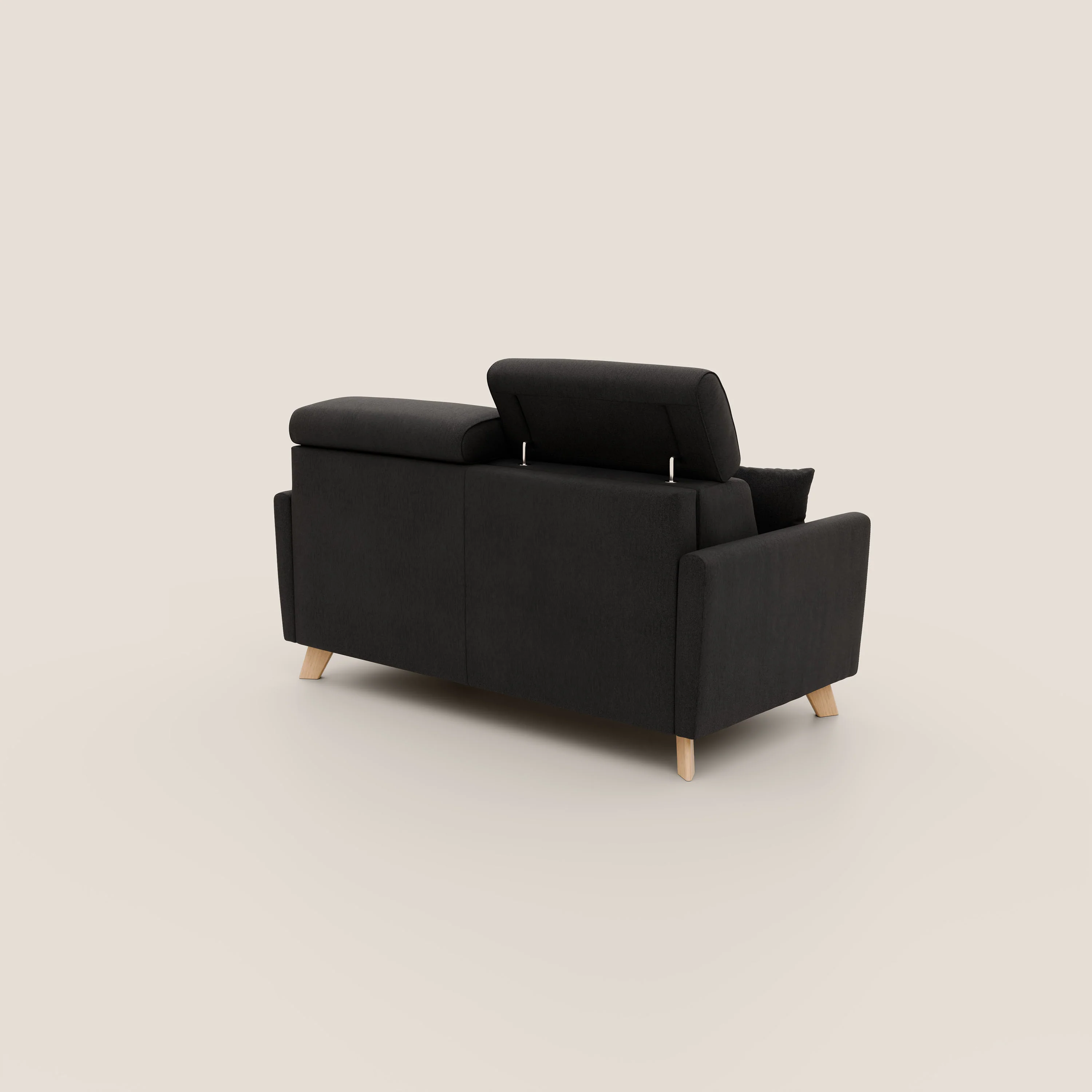 Francy canapé convertible avec têtières réglables en tissu détachable T17 noir - Image 4