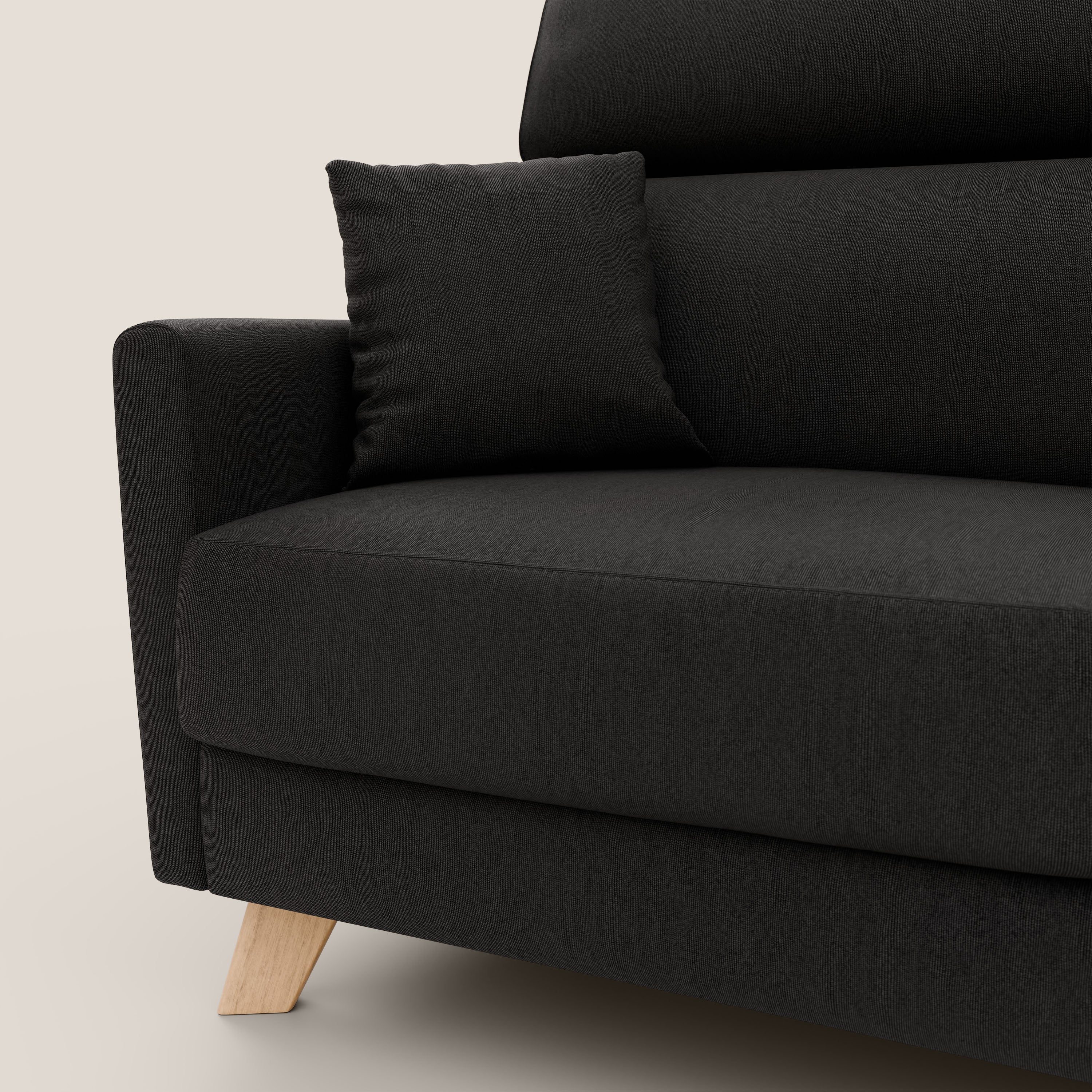 Francy canapé convertible avec têtières réglables en tissu détachable T17 noir - Image 9
