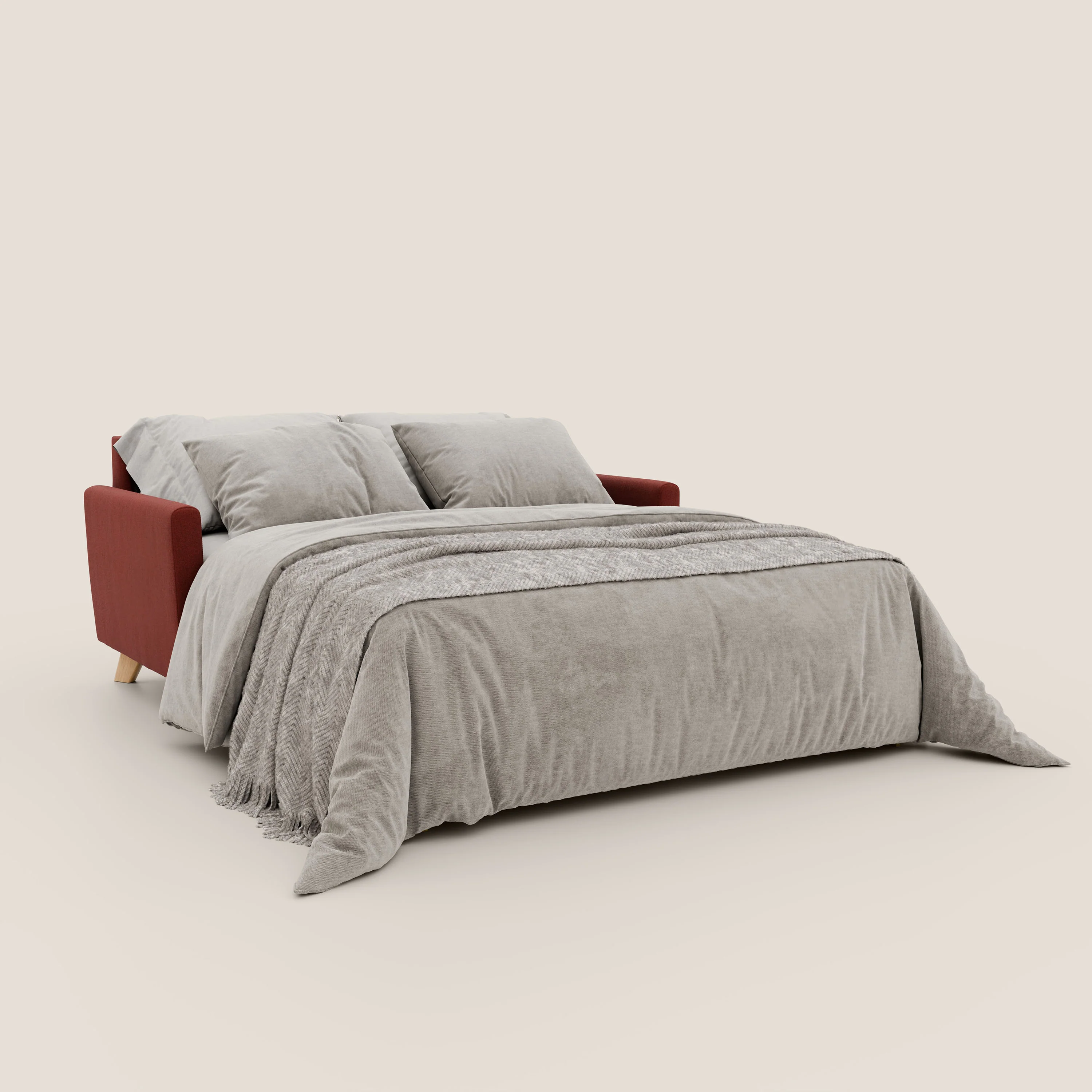 Francy canapé convertible avec têtières réglables en tissu détachable T17 rouge - Image 2
