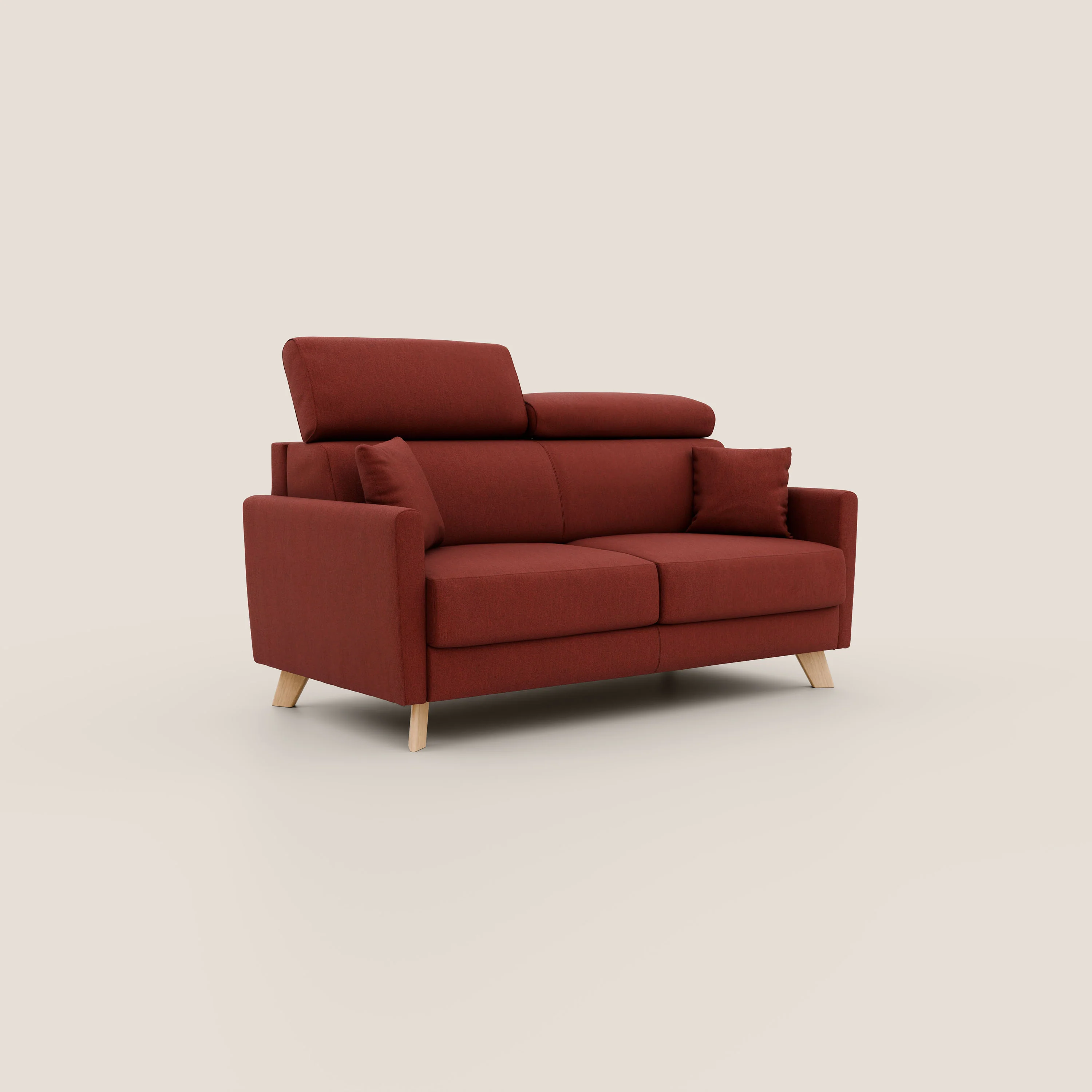Francy canapé convertible avec têtières réglables en tissu détachable T17 rouge - Image 3