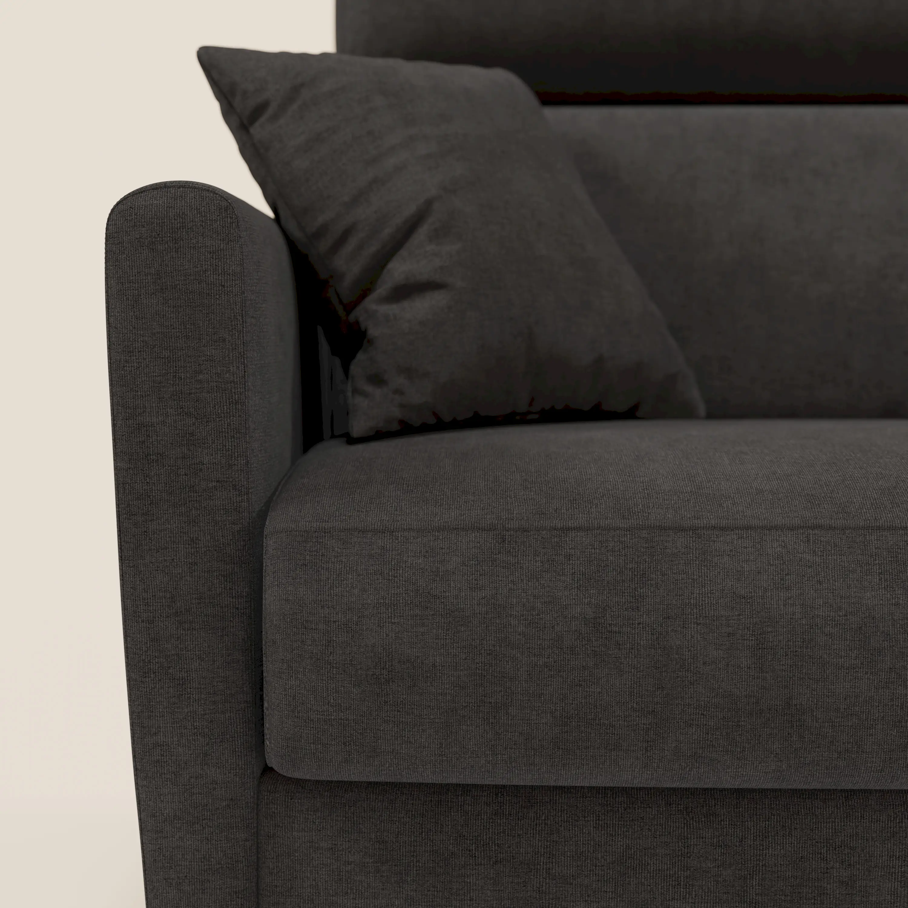 Francy  canapé d'angle convertible déhoussable - méridienne avec coffre et têtières inclinables en tissu détachable T17 anthracite - Image 9