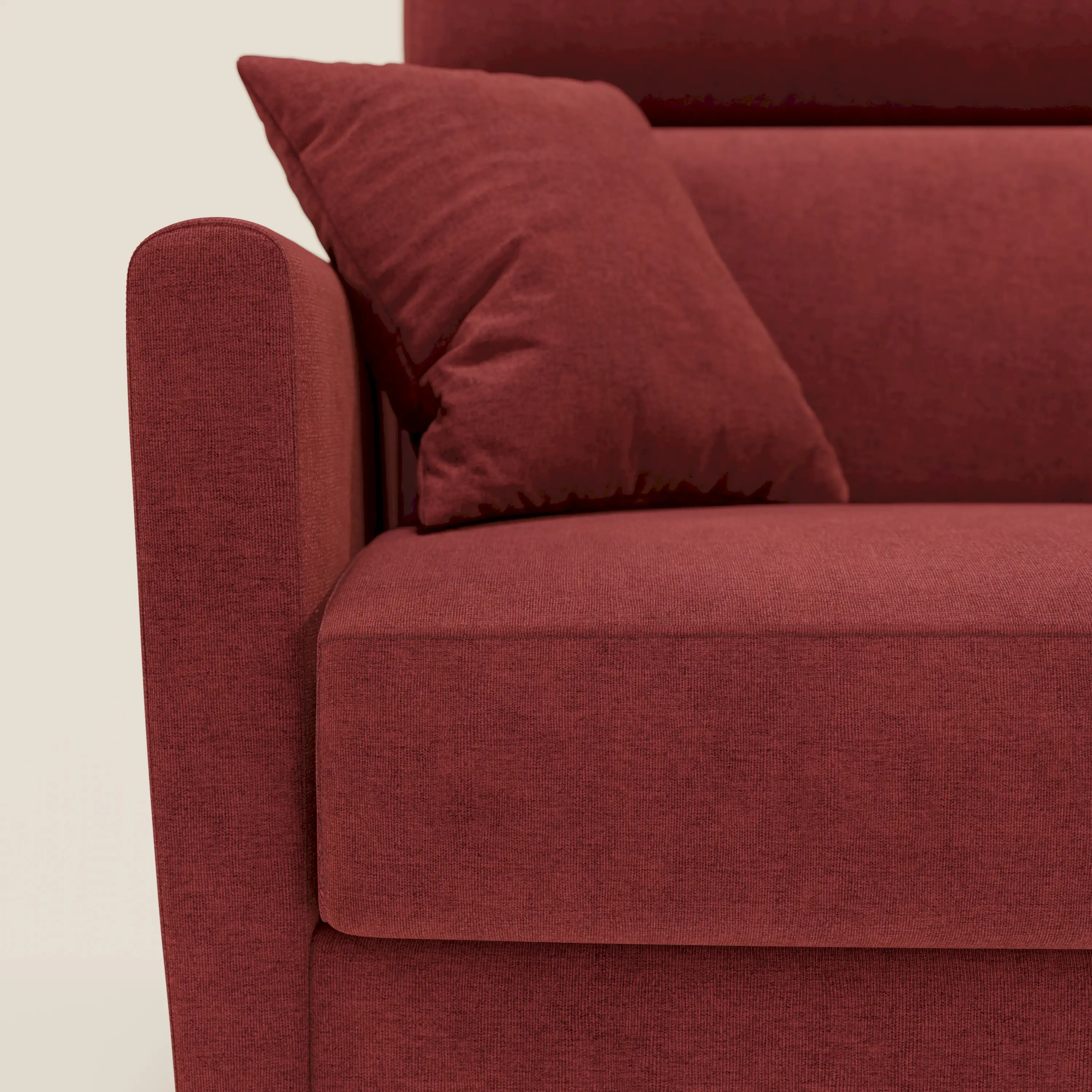 Francy canapé d'angle convertible déhoussable - méridienne avec coffre et têtières inclinables en tissu détachable T17 rouge - Image 9