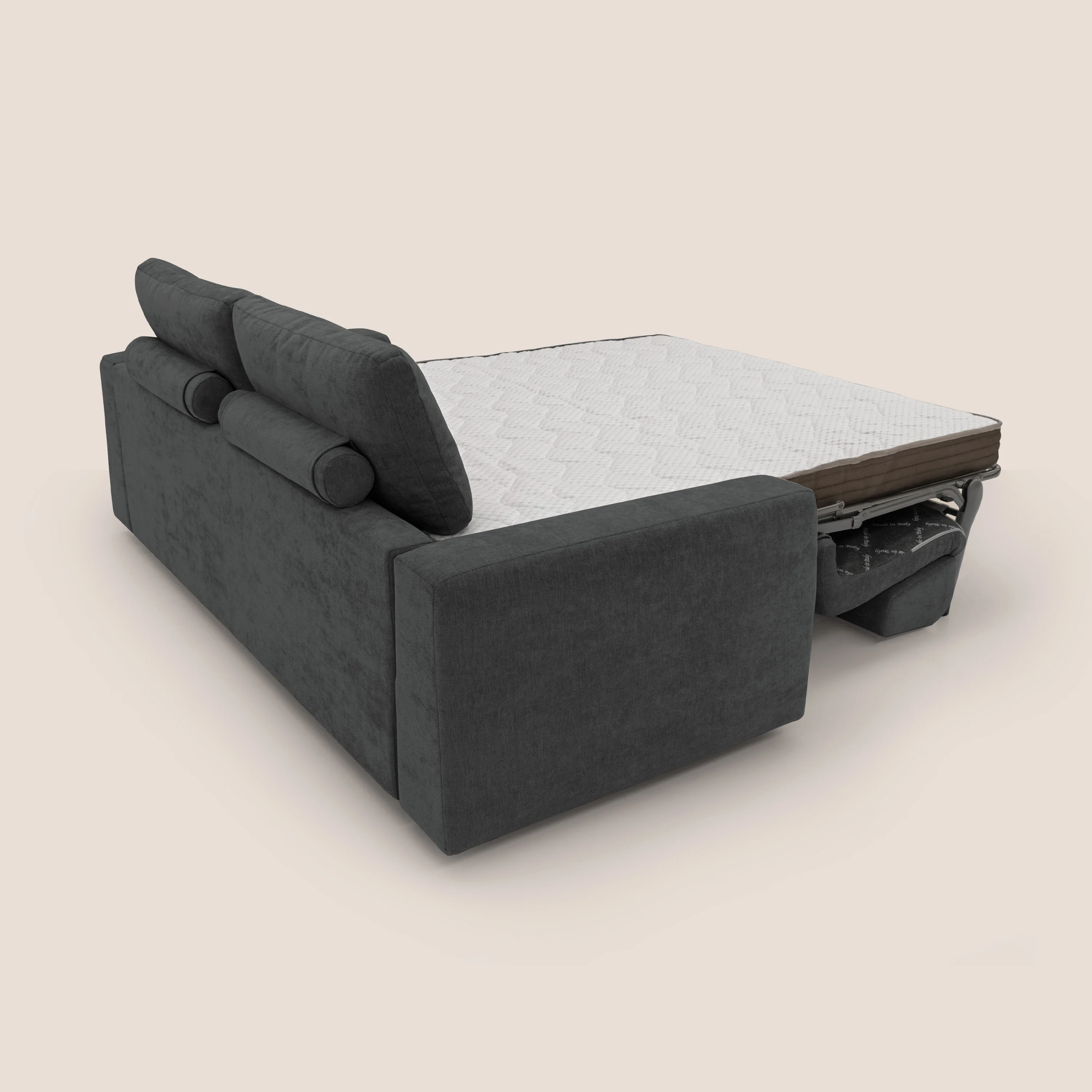 Freia Canapé convertible minimaliste matelas h15cm aux dossiers moelleux en tissu imperméable T14 anthracite - Image 10