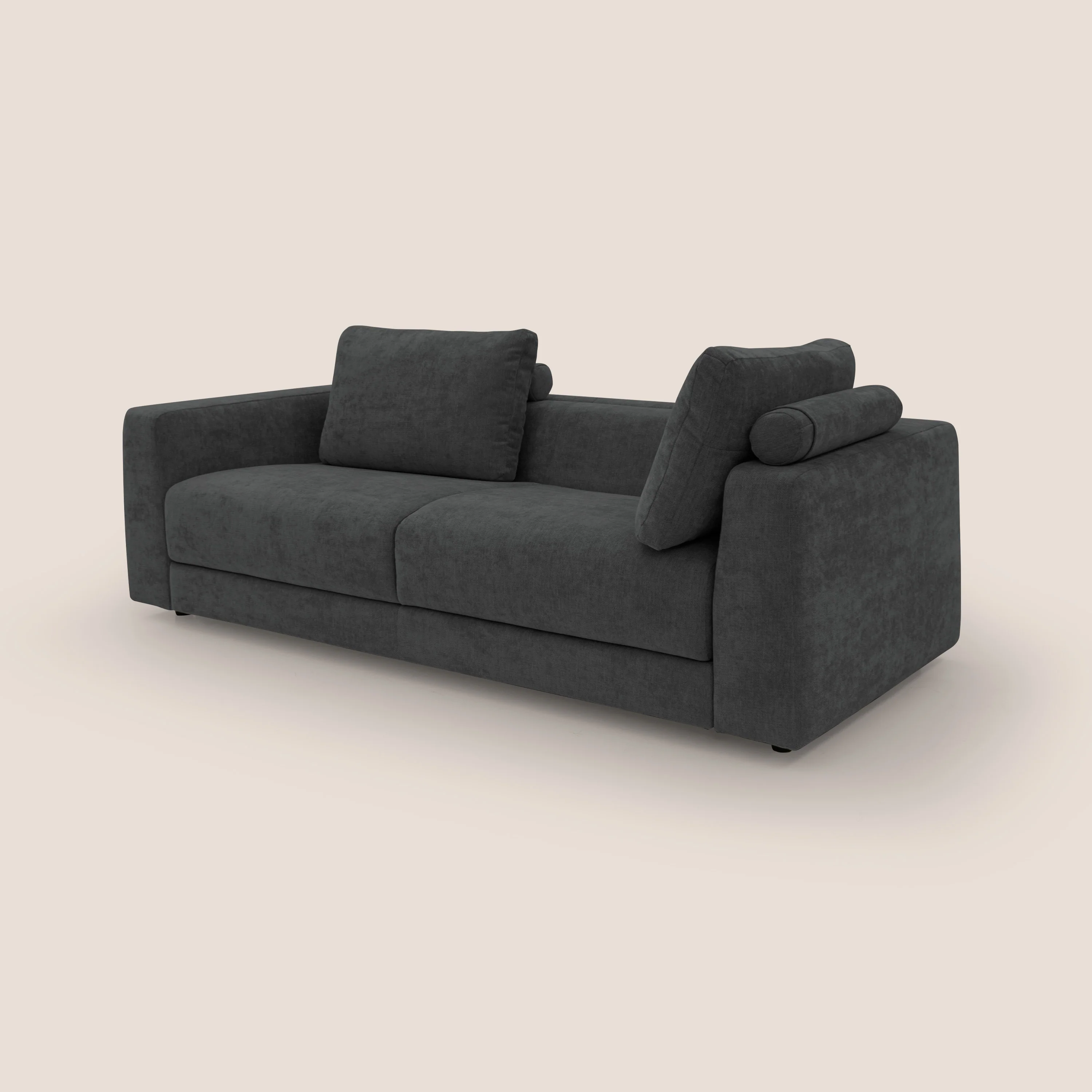 Freia Canapé convertible minimaliste matelas h15cm aux dossiers moelleux en tissu imperméable T14 anthracite - Image 12