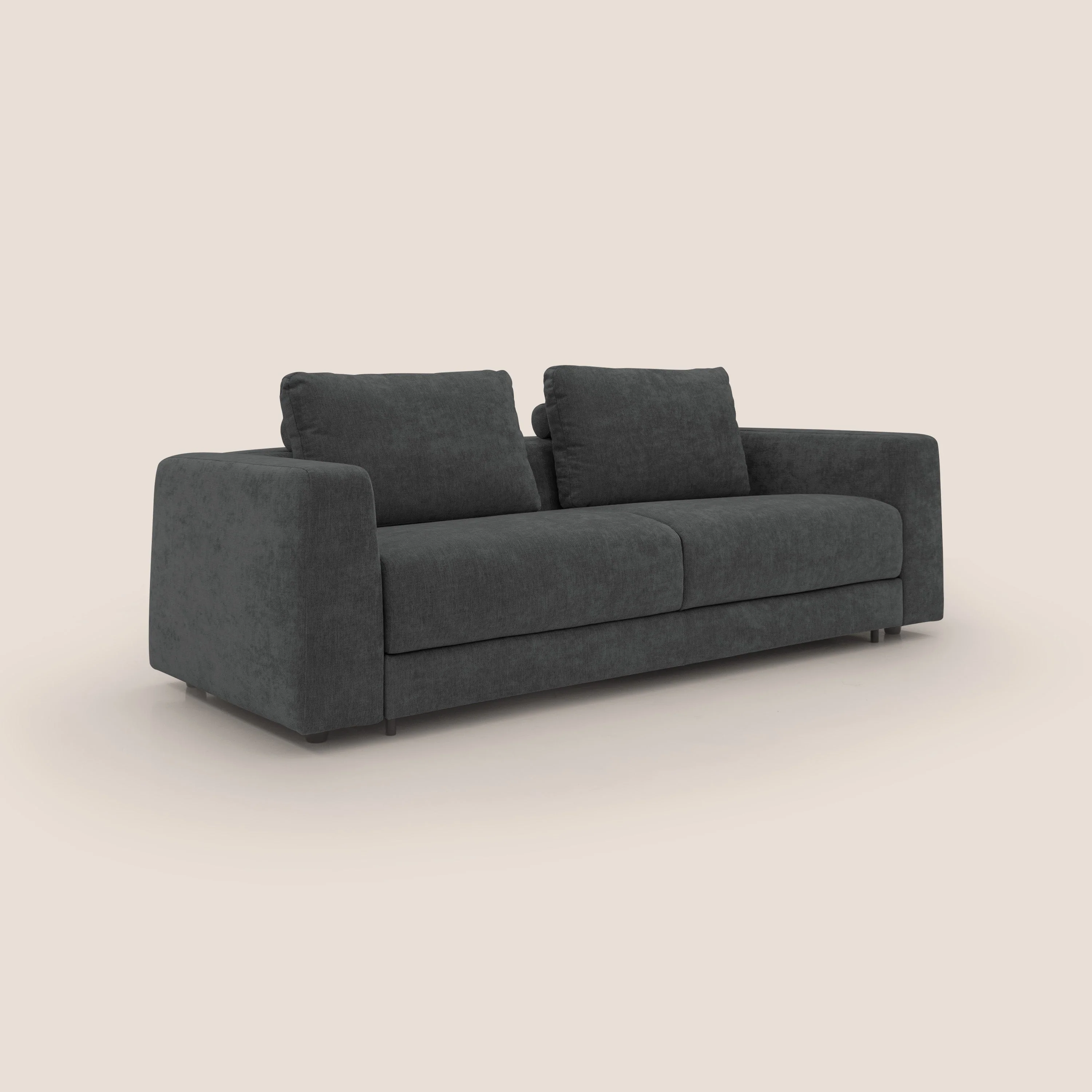 Freia Canapé convertible minimaliste matelas h15cm aux dossiers moelleux en tissu imperméable T14 anthracite - Image 3