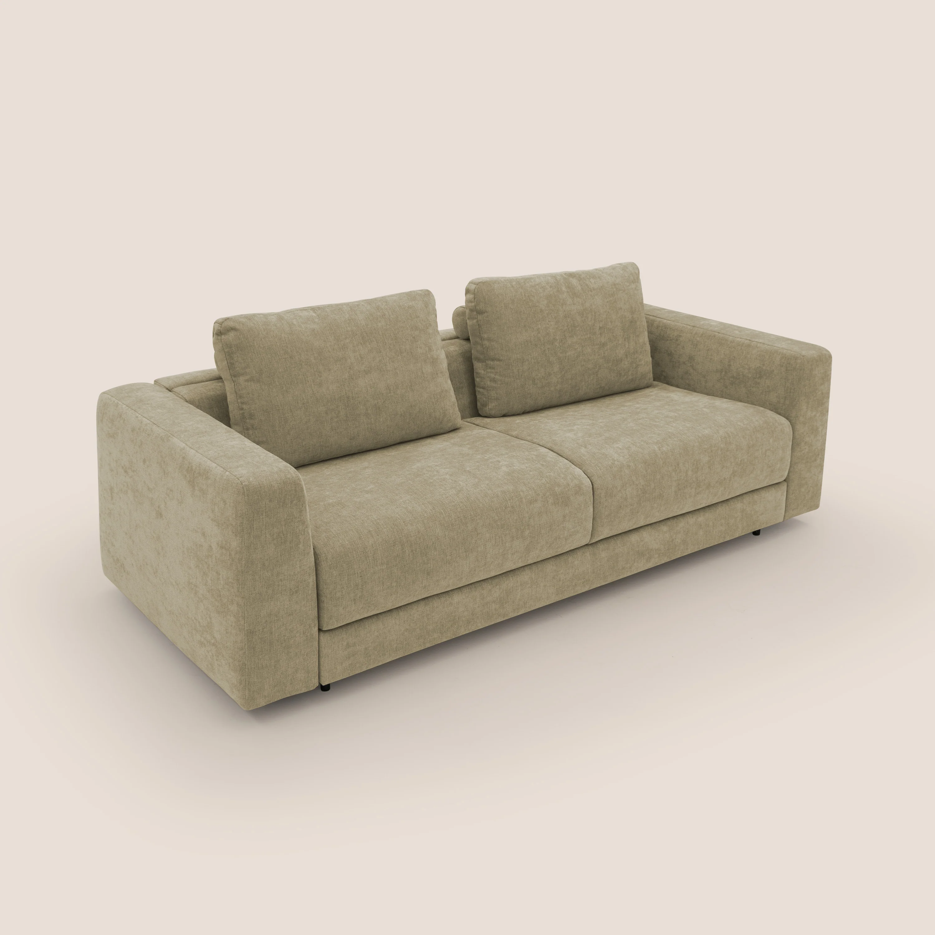 Freia Canapé convertible minimaliste matelas h15cm aux dossiers moelleux en tissu imperméable T14 beige - Image 6