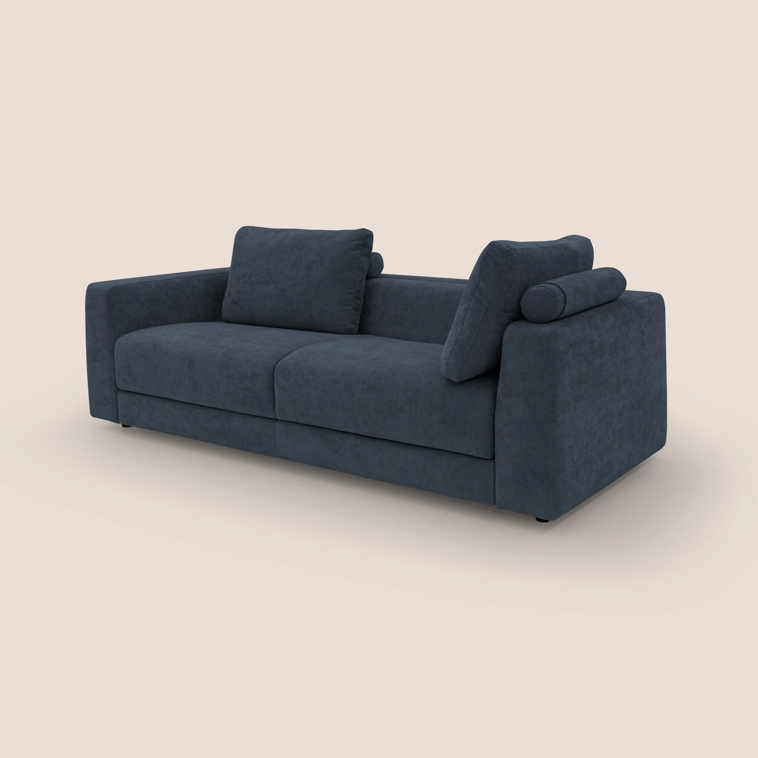 Freia Canapé convertible minimaliste matelas h15cm aux dossiers moelleux en tissu imperméable T14 bleu - Image 12