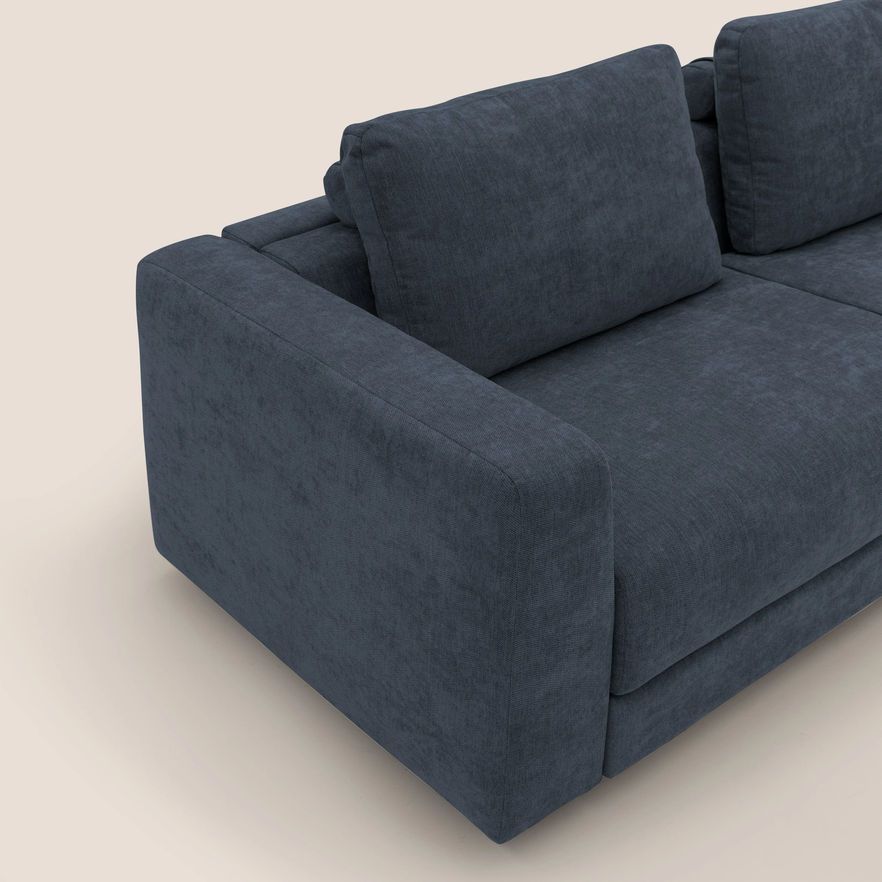 Freia Canapé convertible minimaliste matelas h15cm aux dossiers moelleux en tissu imperméable T14 bleu - Image 7