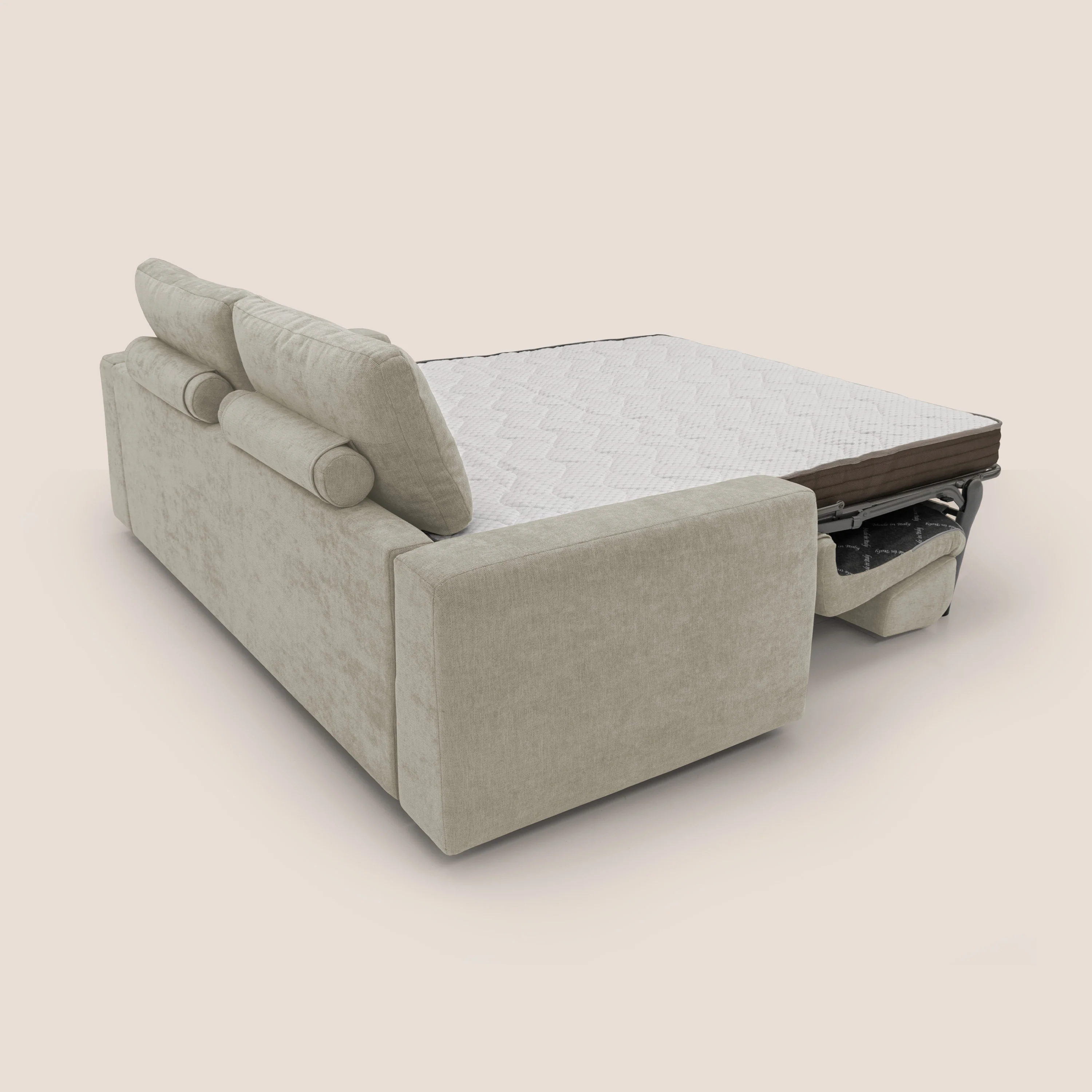Freia Canapé convertible minimaliste matelas h15cm aux dossiers moelleux en tissu imperméable T14 crème - Image 10
