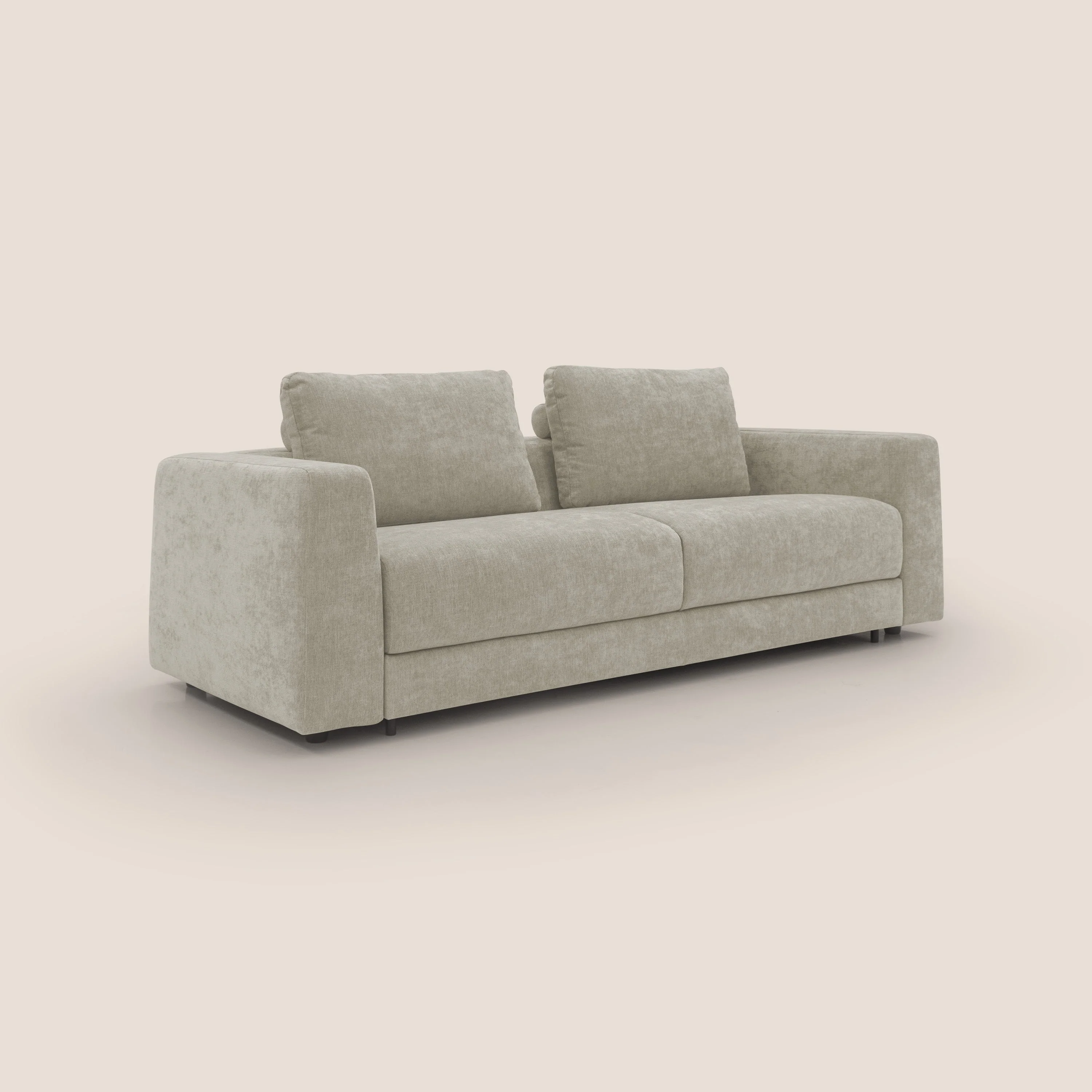 Freia Canapé convertible minimaliste matelas h15cm aux dossiers moelleux en tissu imperméable T14 crème - Image 3
