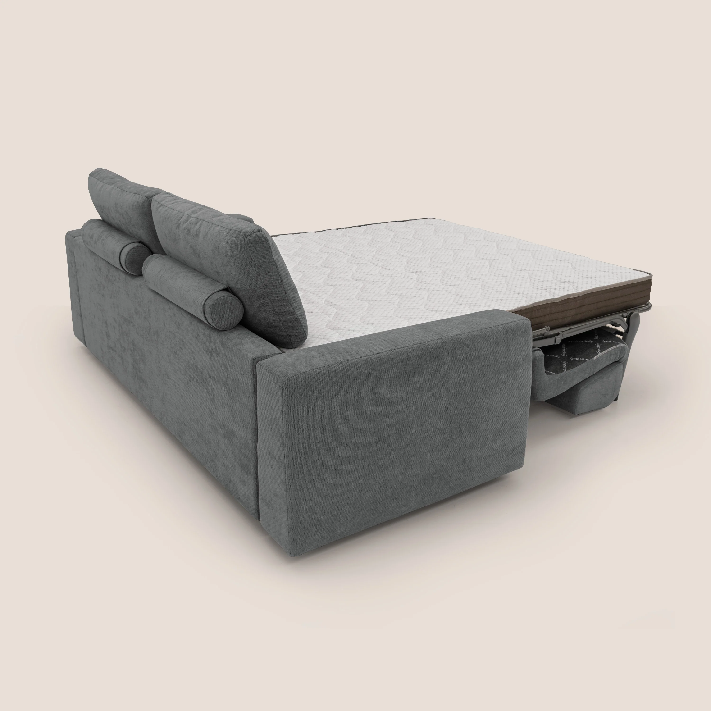 Freia Canapé convertible minimaliste matelas h15cm aux dossiers moelleux en tissu imperméable T14 gris - Image 10