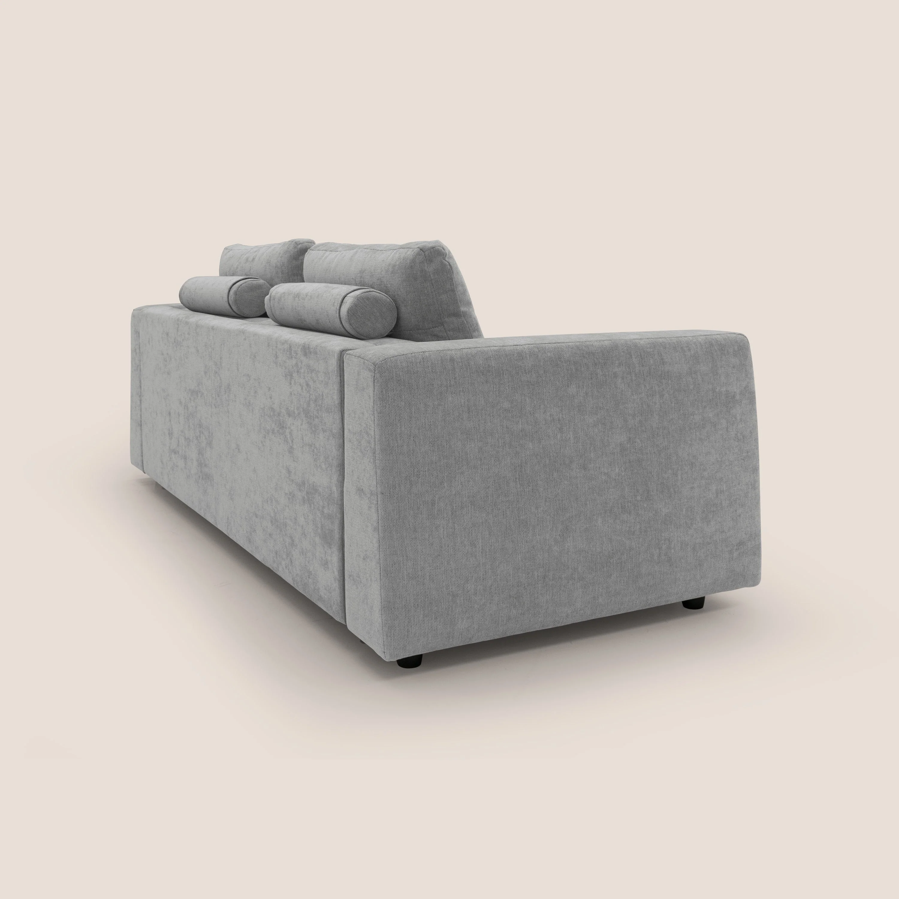 Freia Canapé convertible minimaliste matelas h15cm aux dossiers moelleux en tissu imperméable T14 gris clair - Image 9