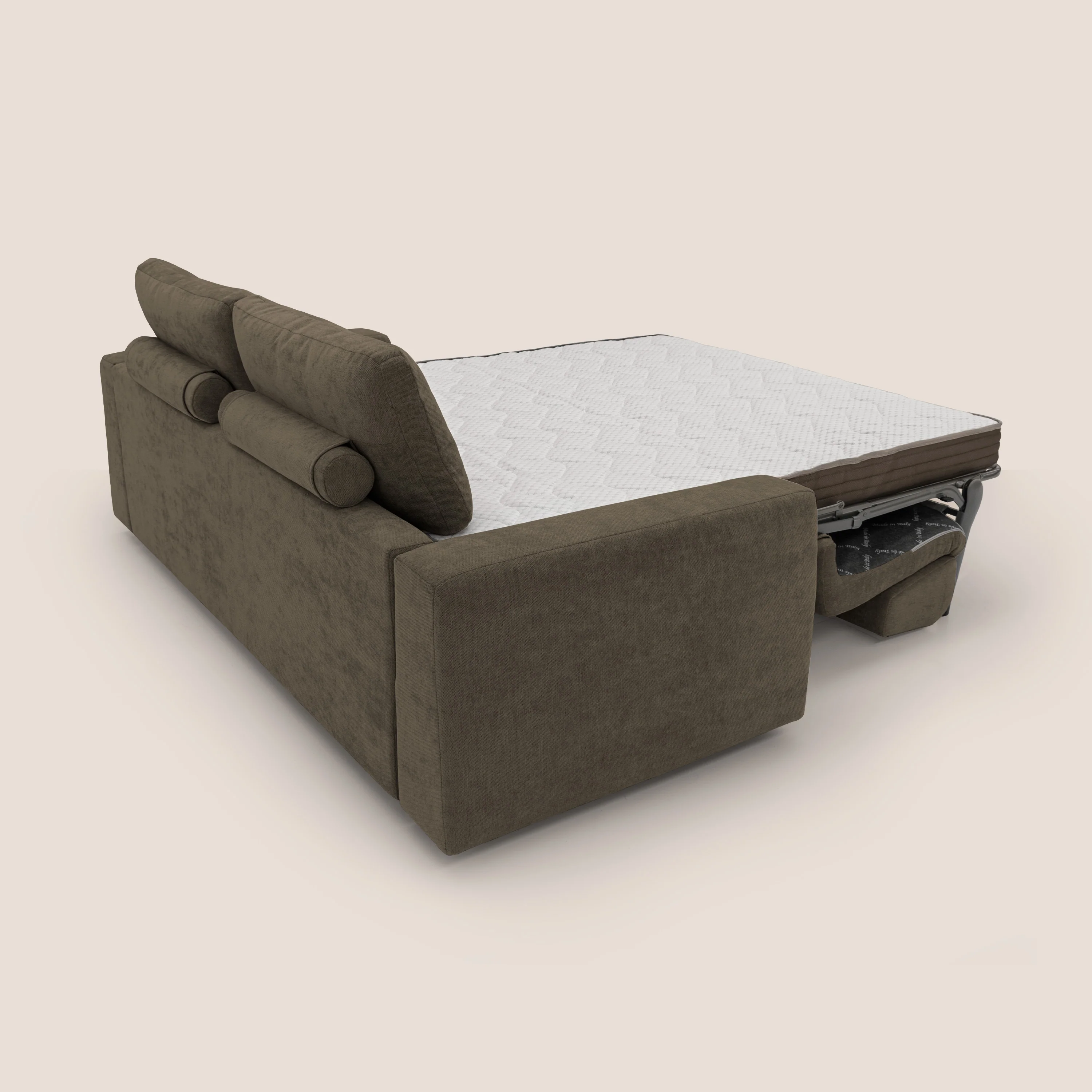 Freia Canapé convertible minimaliste matelas h15cm aux dossiers moelleux en tissu imperméable T14 marron - Image 10