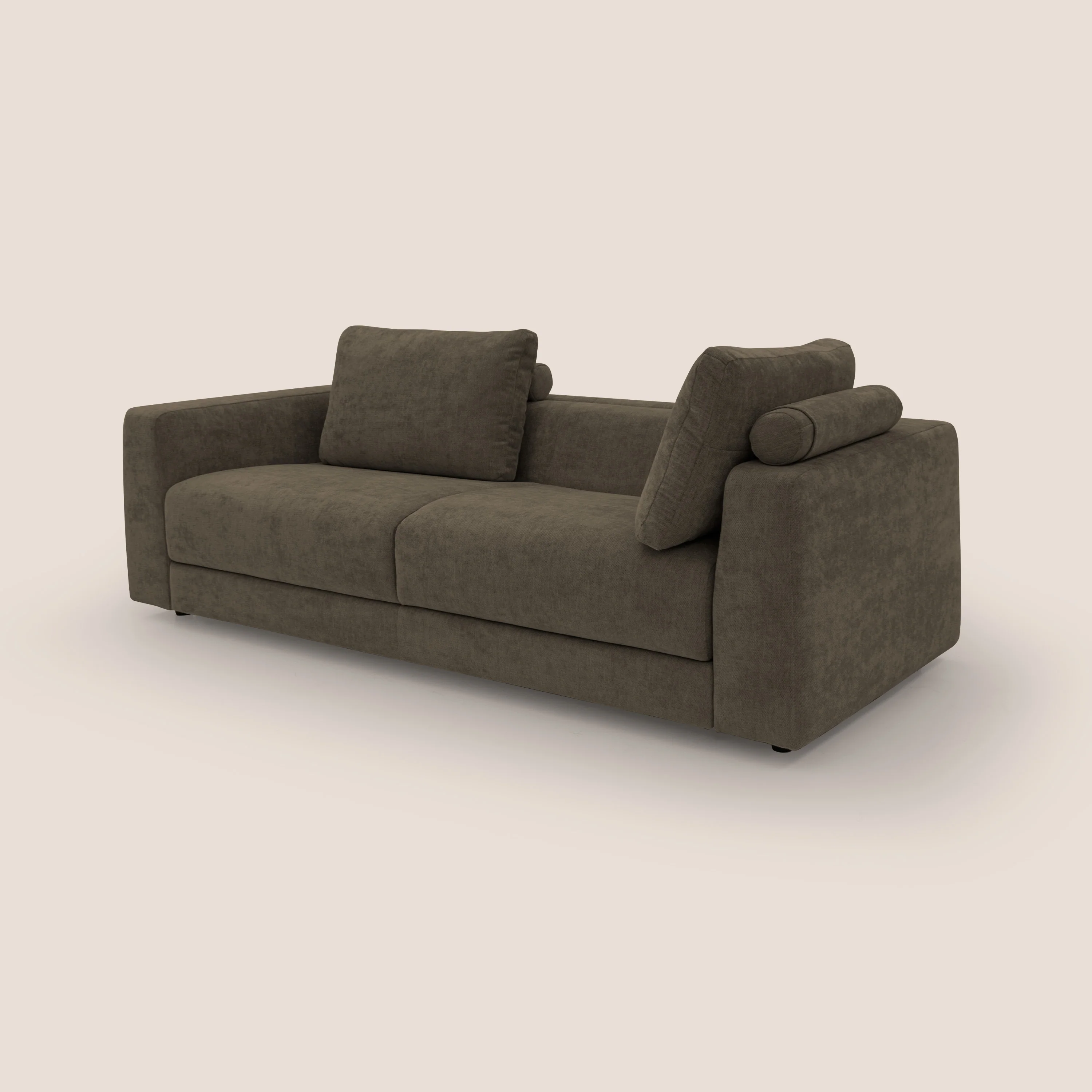 Freia Canapé convertible minimaliste matelas h15cm aux dossiers moelleux en tissu imperméable T14 marron - Image 12